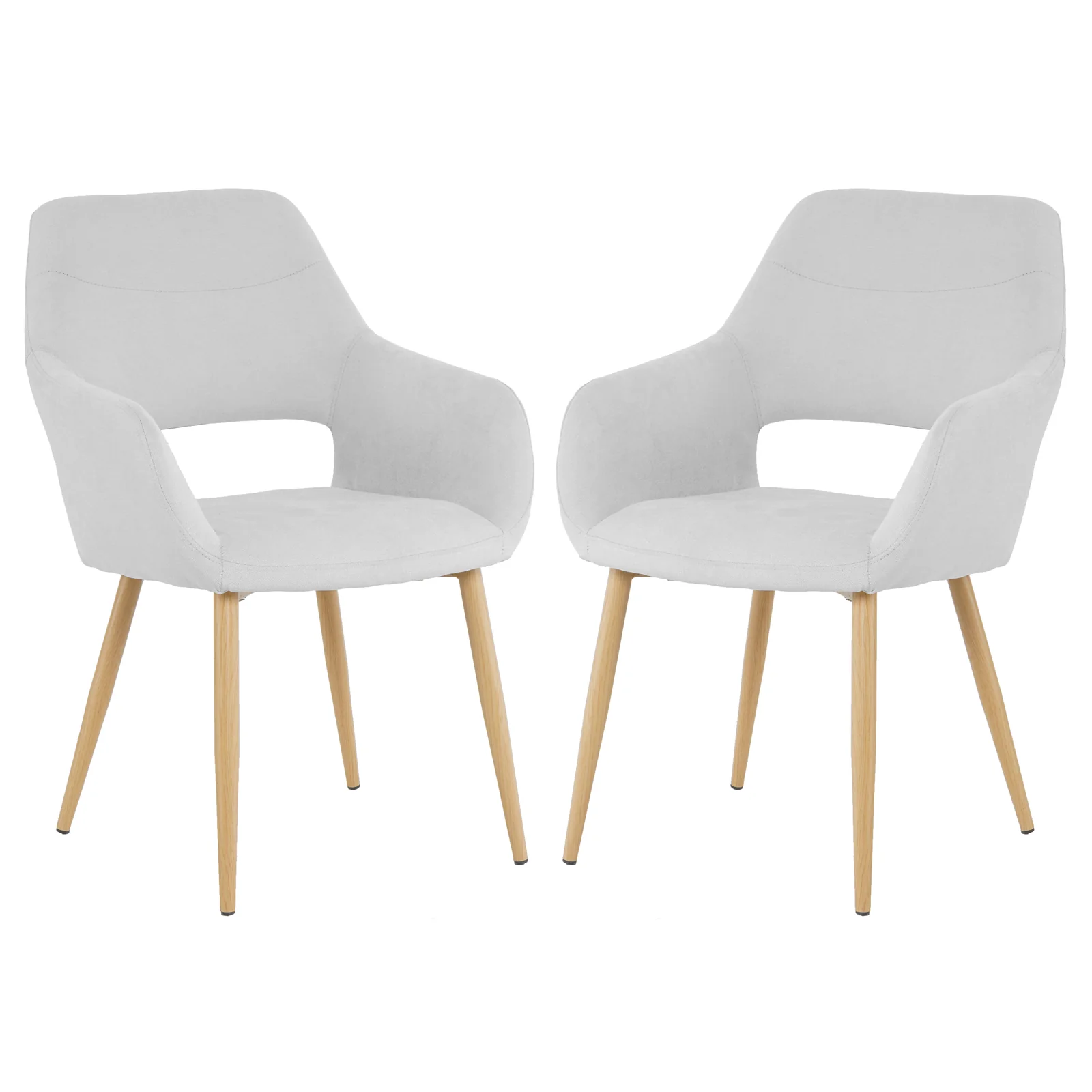 Keith Fabric Dining Chair Set of 2 in Light Grey