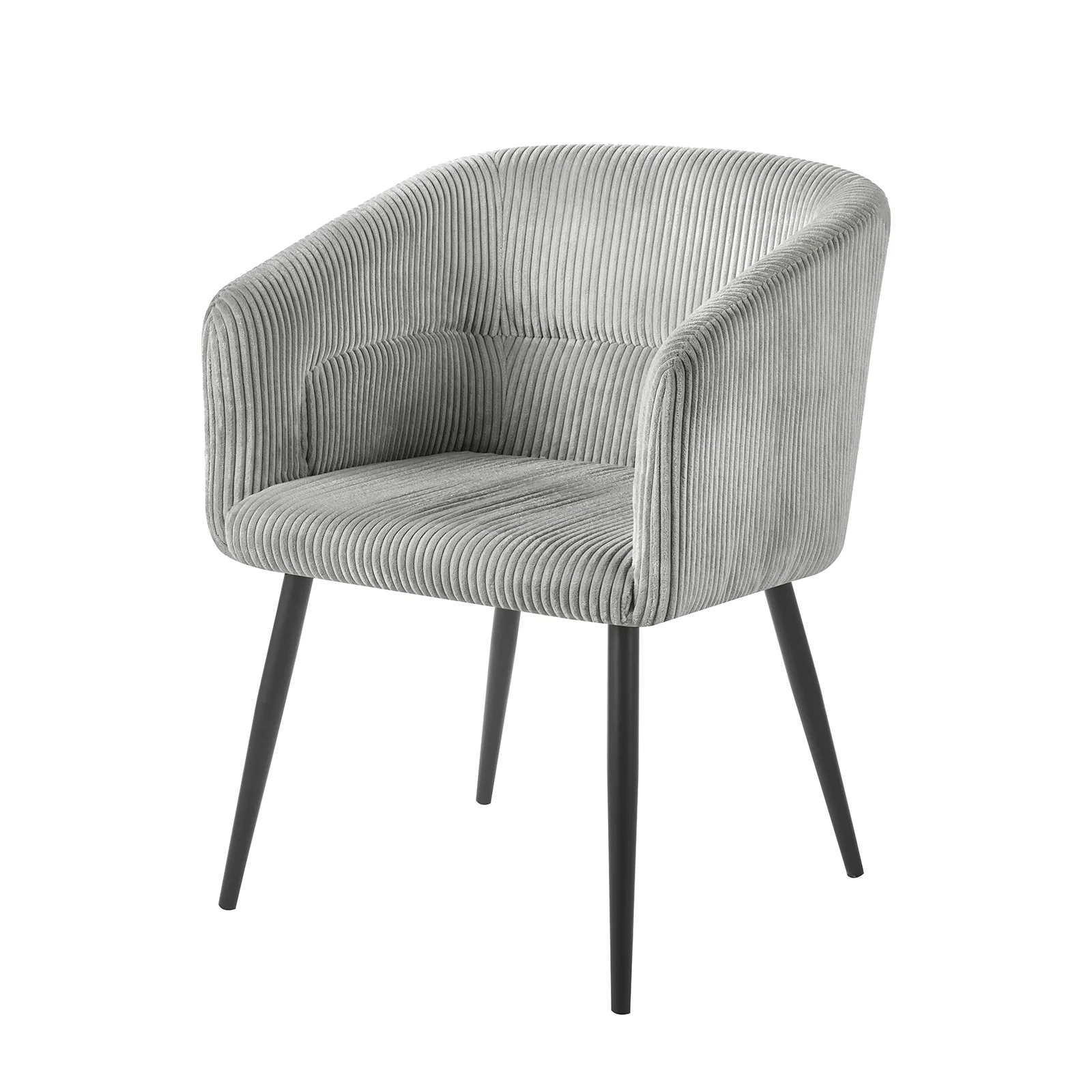 Kirsten Fabric Dining Chair Set of 2 in Warm Light Grey - Image 4