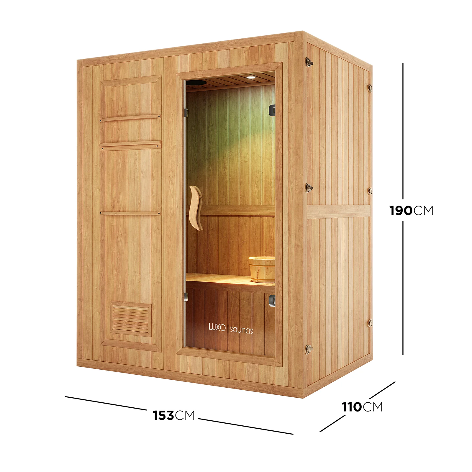 Kivi 3-Person Traditional Stove Finnish Indoor Home Sauna - Image 3