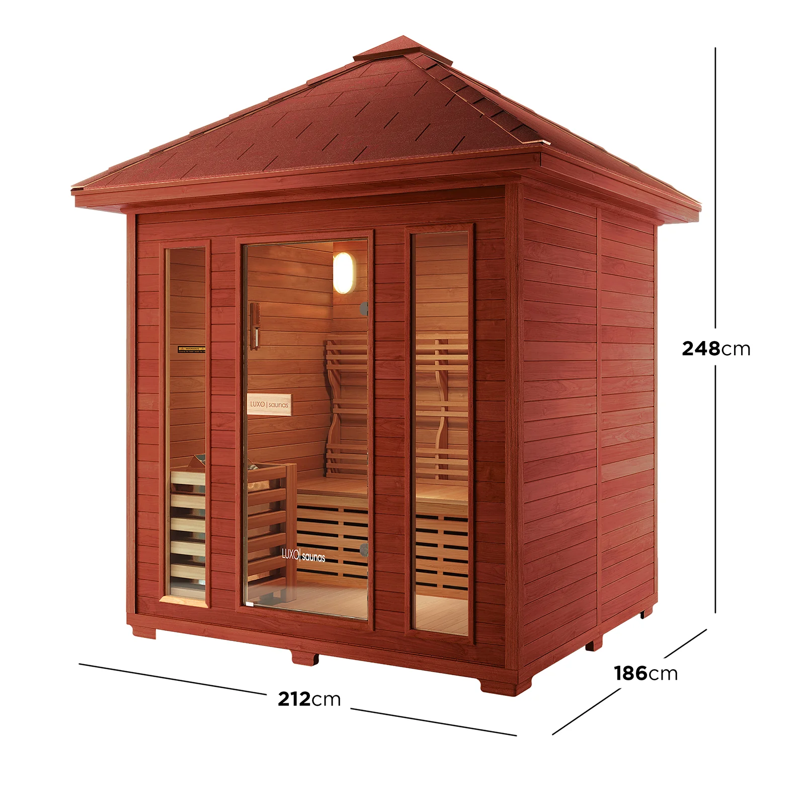 Kivi 4 Person Traditional Finnish Outdoor Home Sauna - Image 3