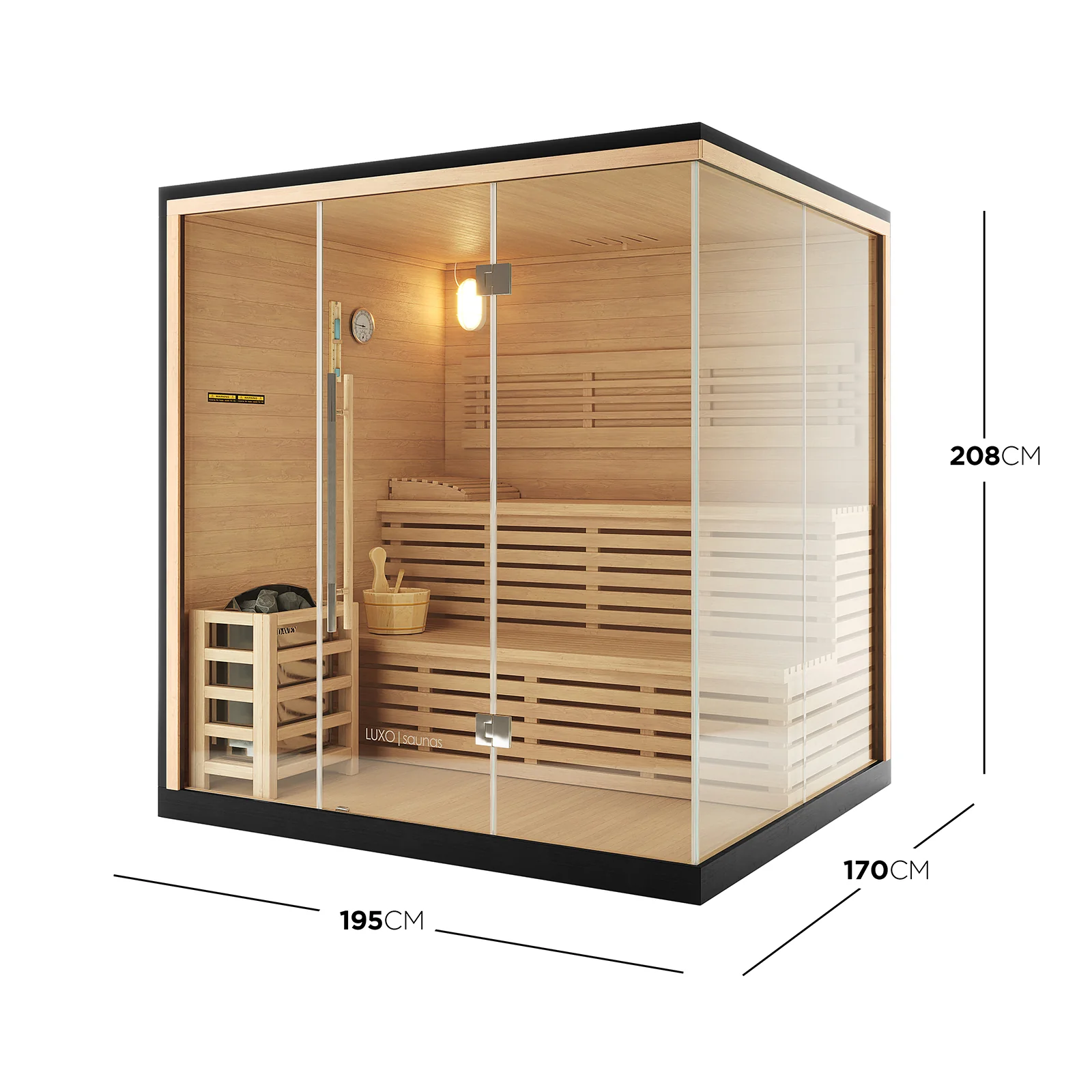 Kivi 4 Person Traditional Stove Finnish Indoor Home Sauna - Image 3