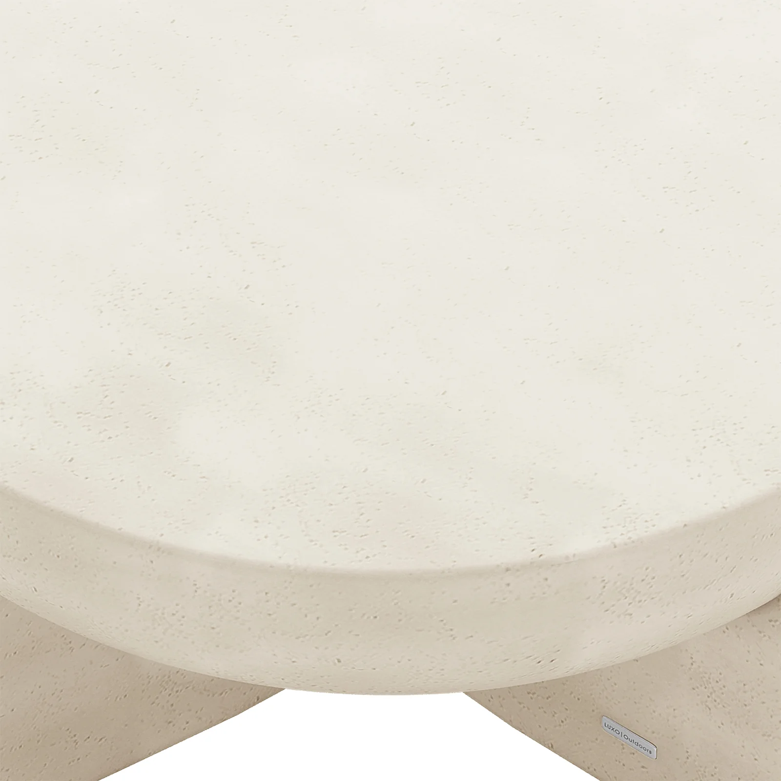 Kora Pedestal Outdoor Concrete Coffee Table in Antique White - Image 6