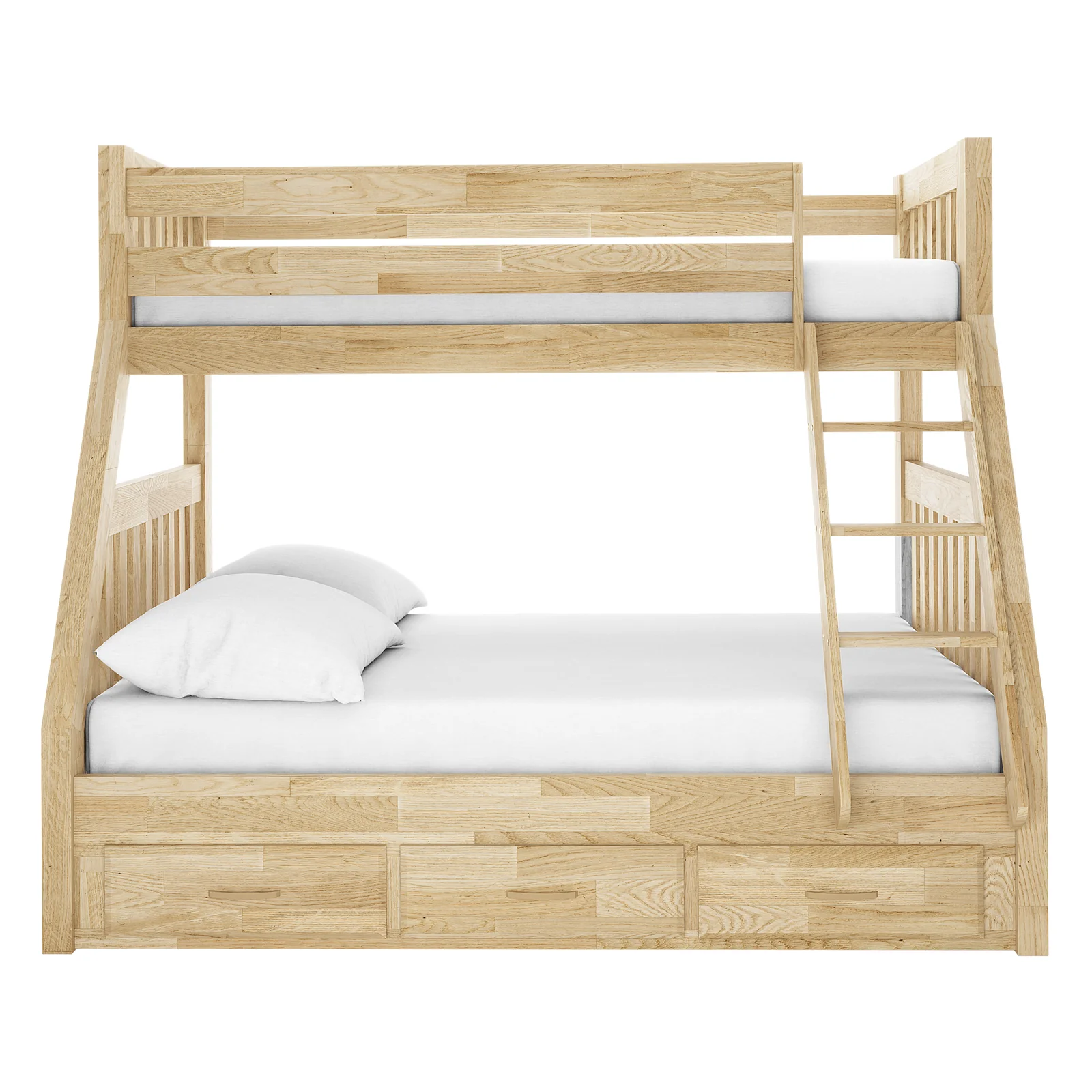 Kourtney Hardwood Triple Bunk Bed with Drawers in Natural - Image 4