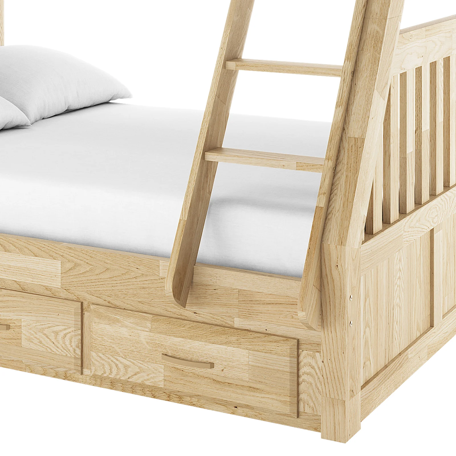 Kourtney Hardwood Triple Bunk Bed with Drawers in Natural - Image 6