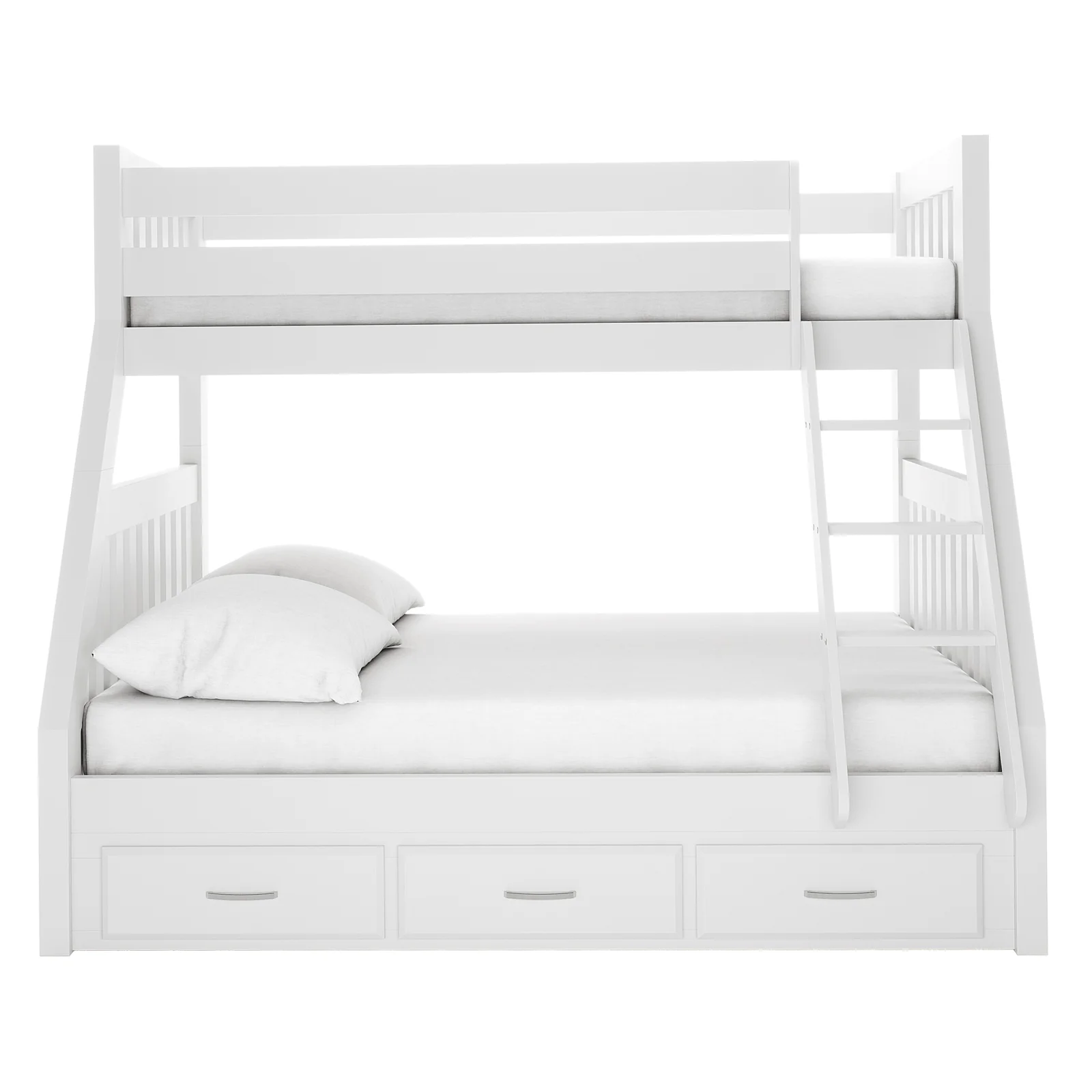 Kourtney Hardwood Triple Bunk Bed with Drawers in White - Image 7