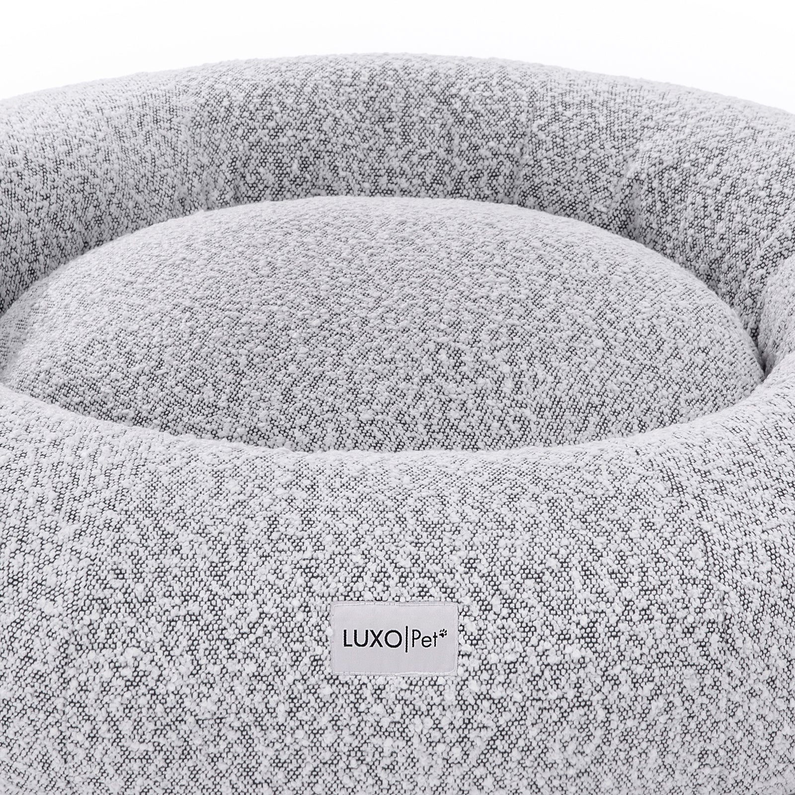 Kyra Large Boucle Pet Bed in White Black - Image 5