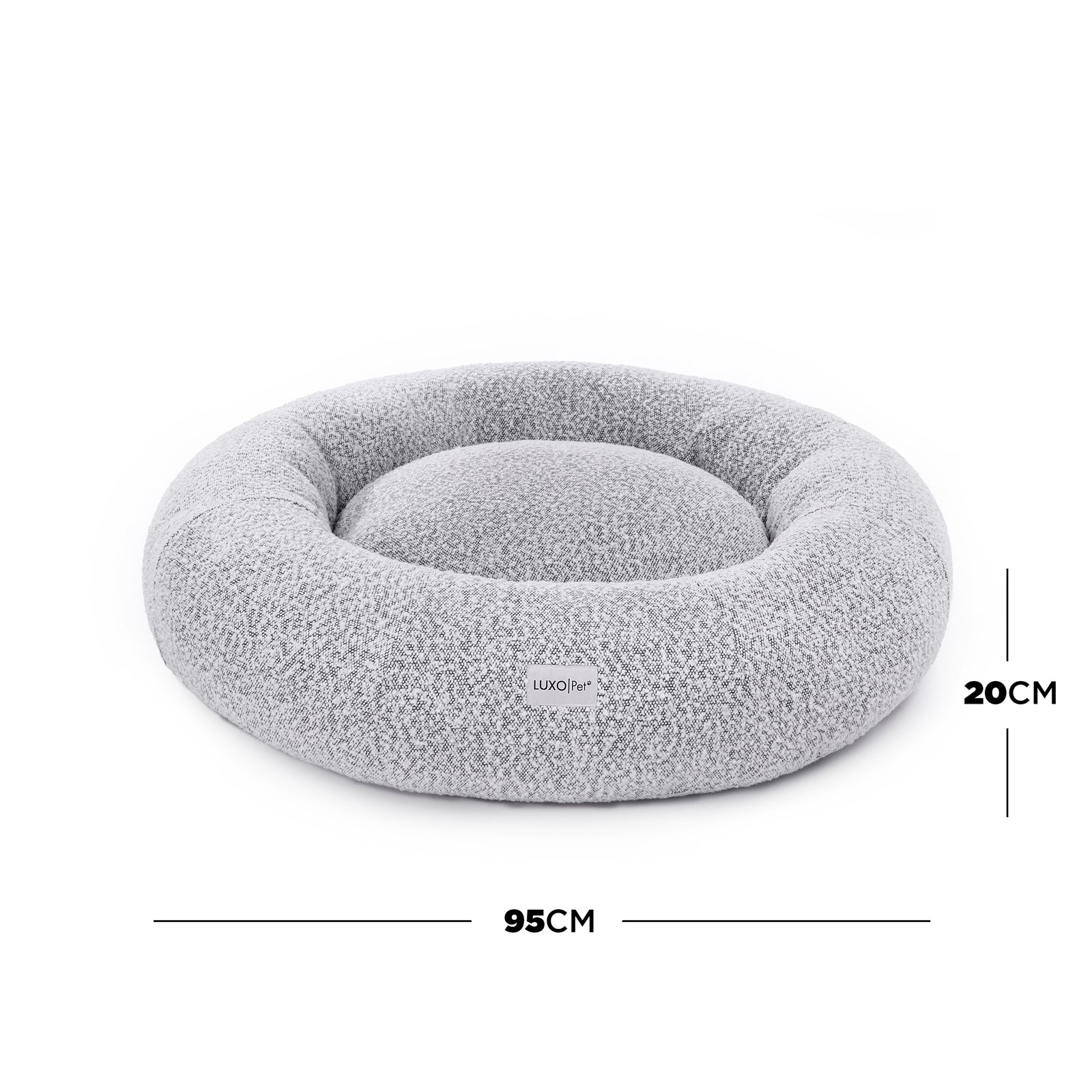 Kyra Large Boucle Pet Bed in White Black - Image 8