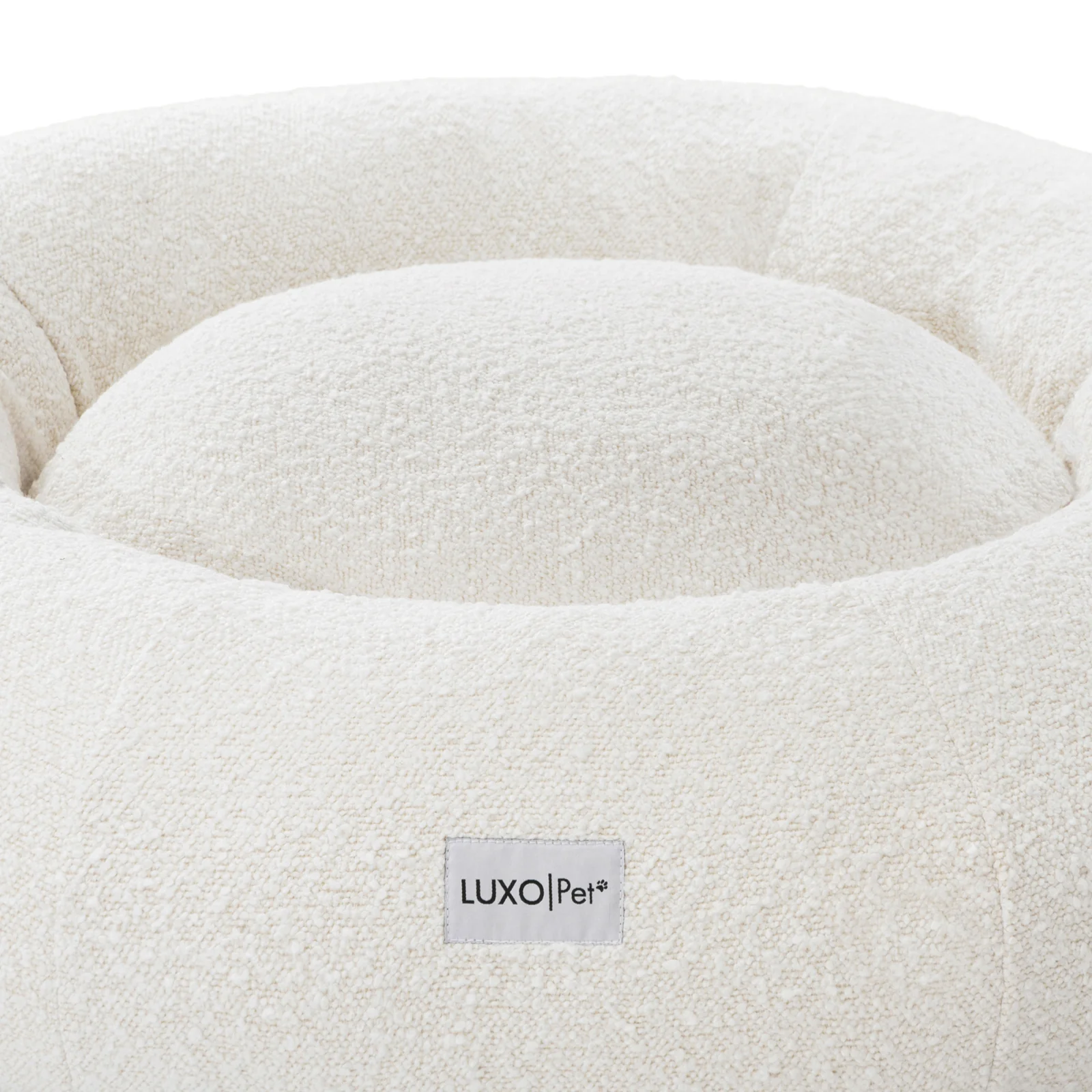 Kyra Large Boucle Plush Pet Bed in Light Beige - Image 5