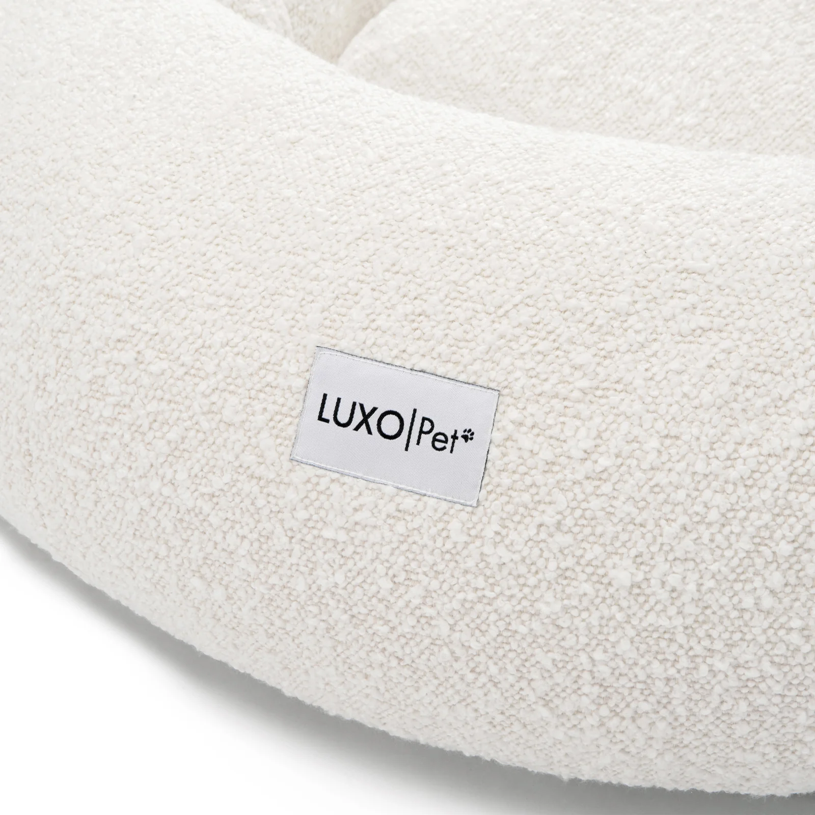 Kyra Large Boucle Plush Pet Bed in Light Beige - Image 6