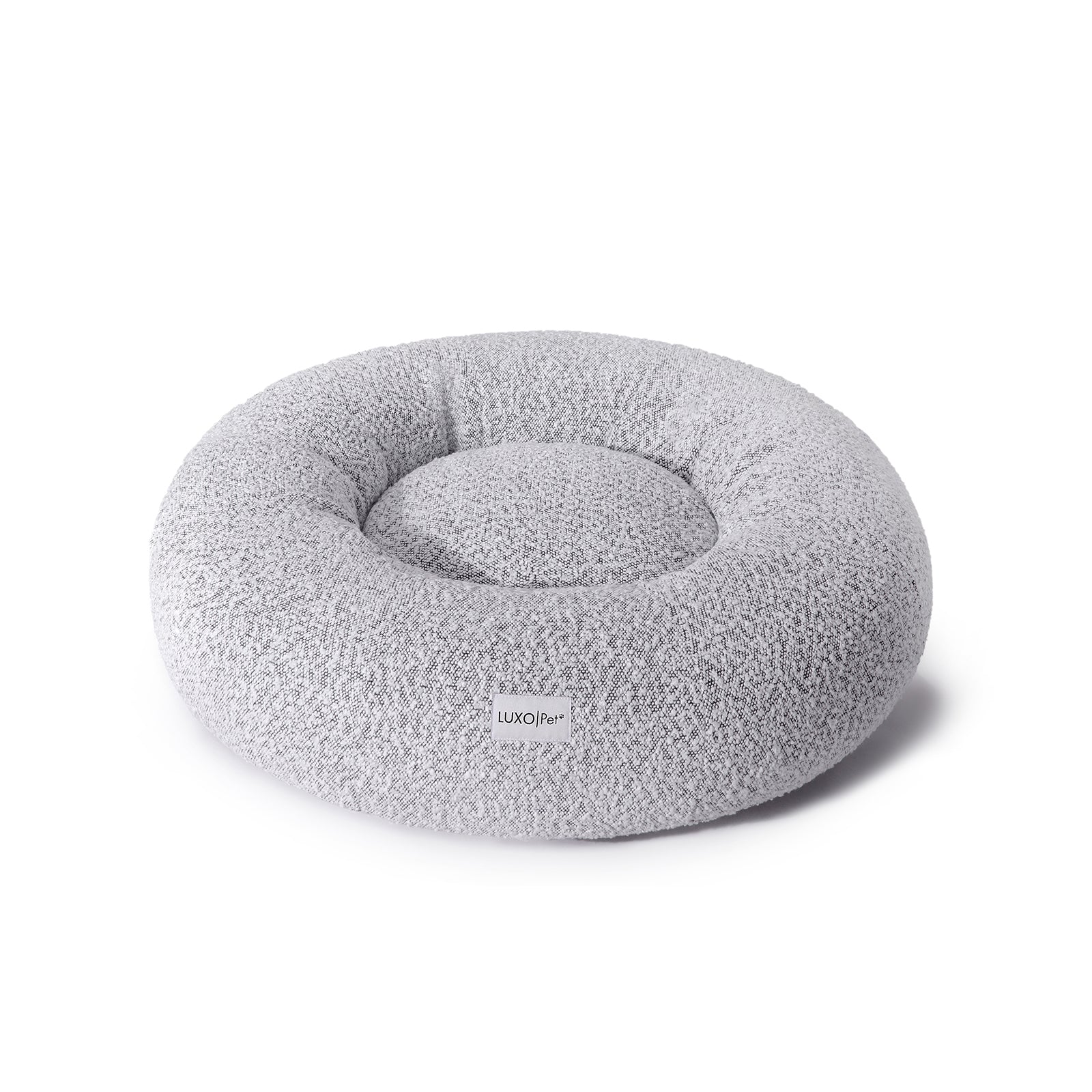Kyra Medium Boucle Pet Bed in White Black