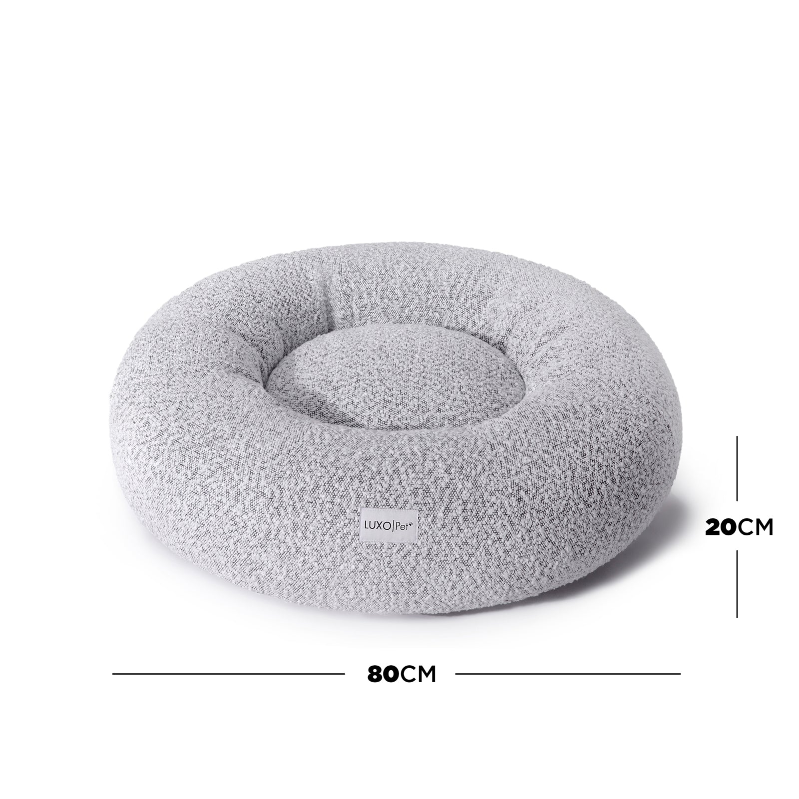 Kyra Medium Boucle Pet Bed in White Black - Image 8