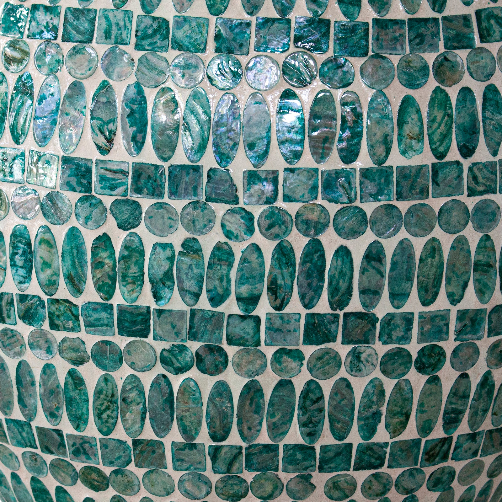 Laila 36cm Mother of Pearl Inlay Vase in Jade Green - Image 6