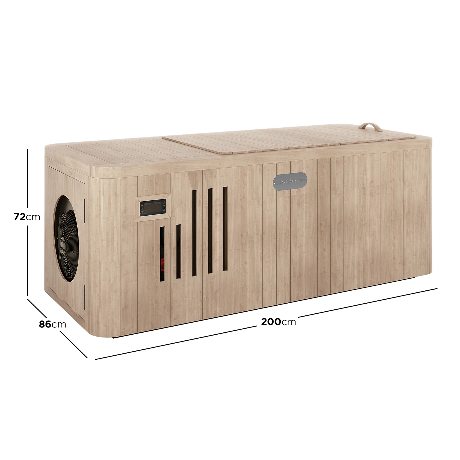 Lambert 2 Person Outdoor Ice Bath with 1HP Chiller in Natural - Image 3