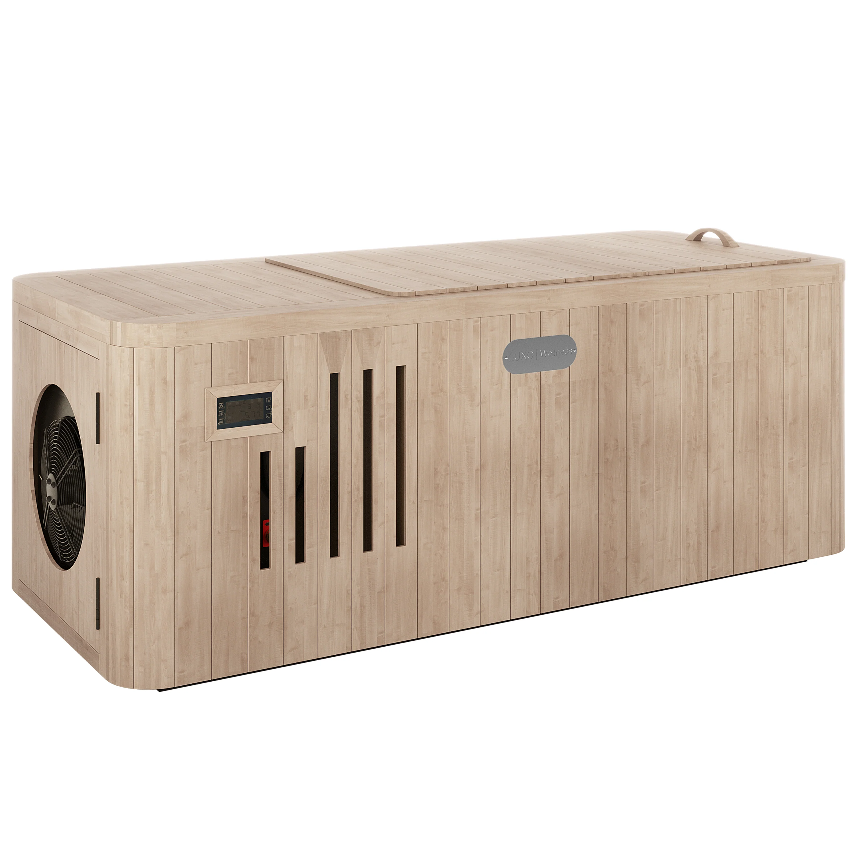 Lambert 2 Person Outdoor Ice Bath with 1HP Chiller in Natural - Image 4
