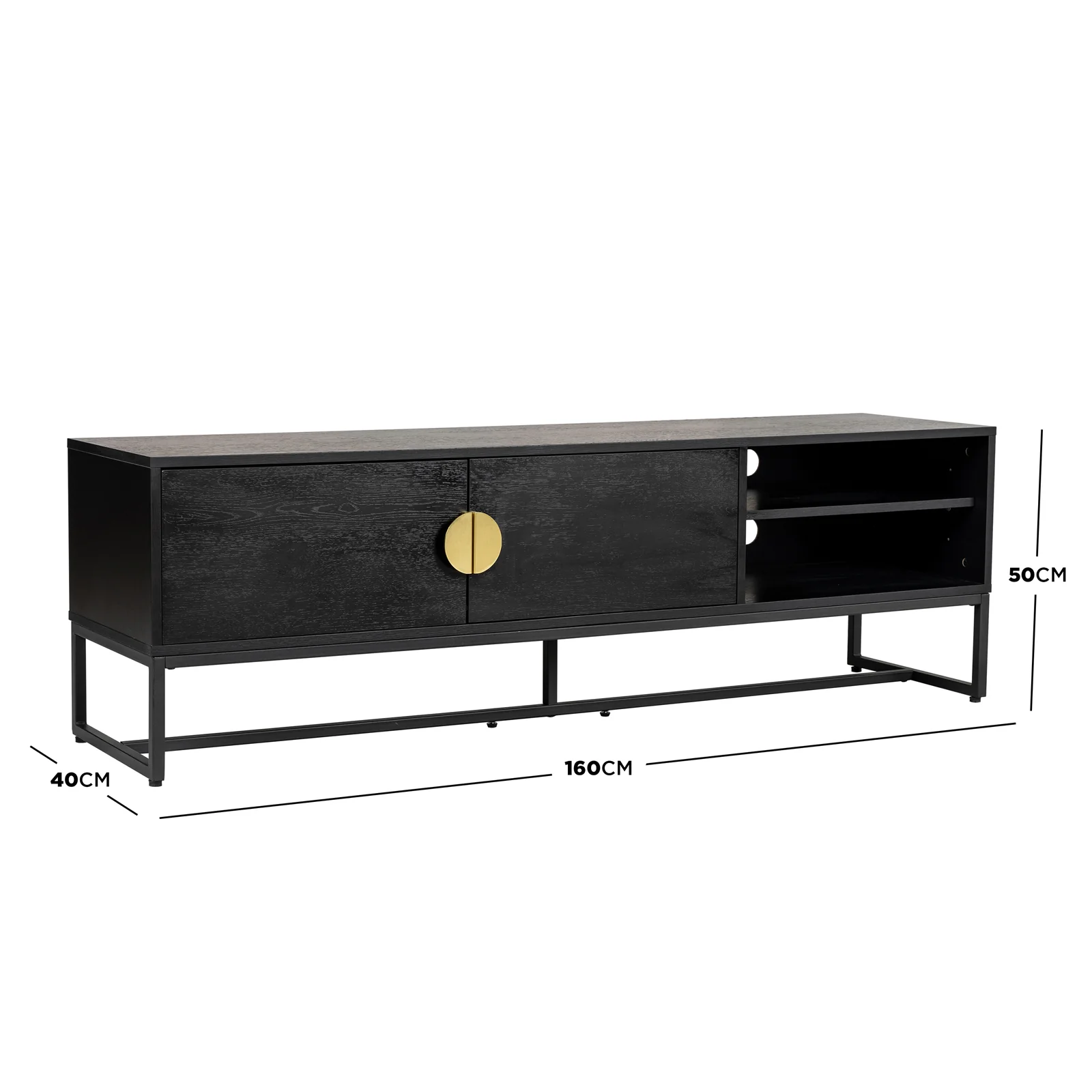 Landon 160cm TV Entertainment Unit in Black - Image 3