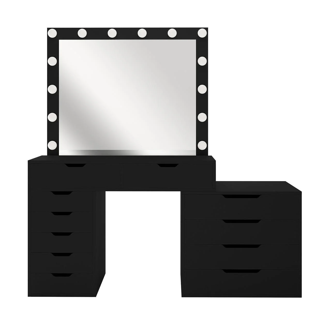 Lassie Extendable Hollywood Vanity Table w/ Drawers in Black - Image 8