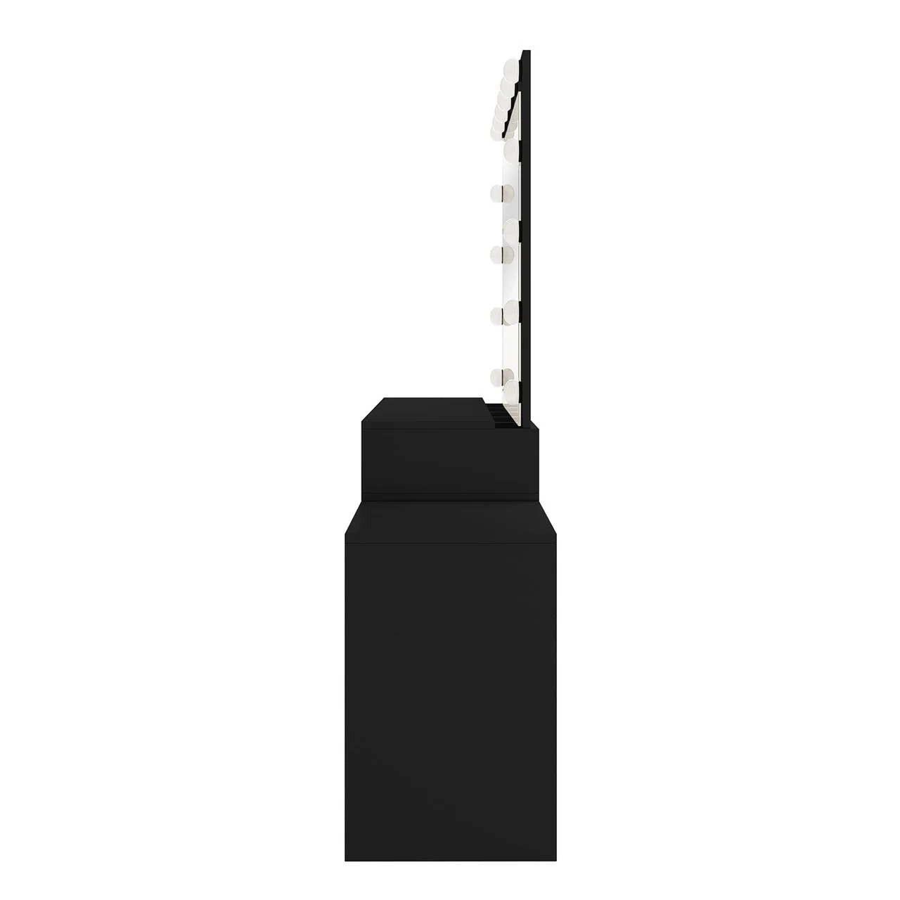 Lassie Extendable Hollywood Vanity Table w/ Drawers in Black - Image 9