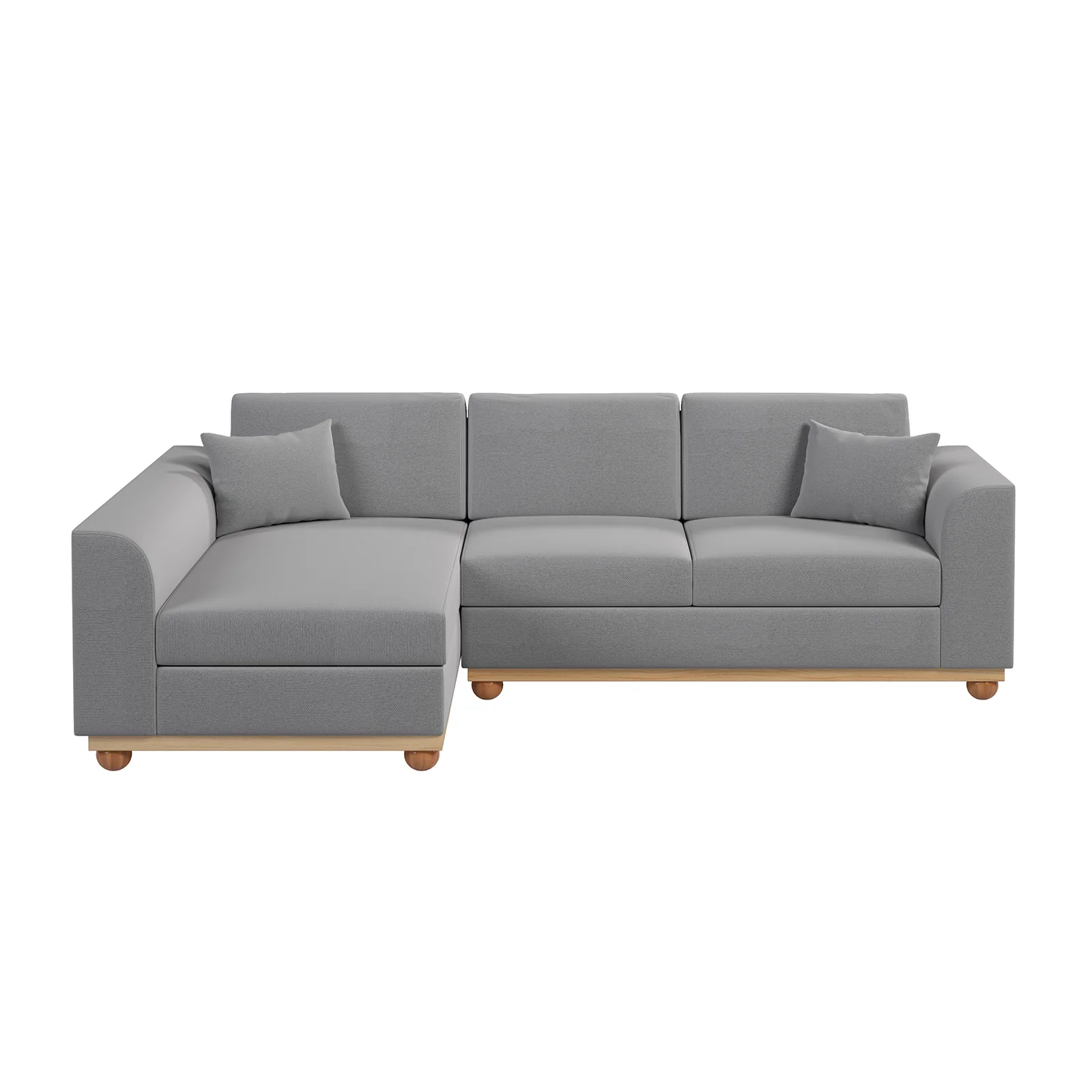 Laylah 3 Seater Spill Resistant Sofa with Left Chaise in Ash