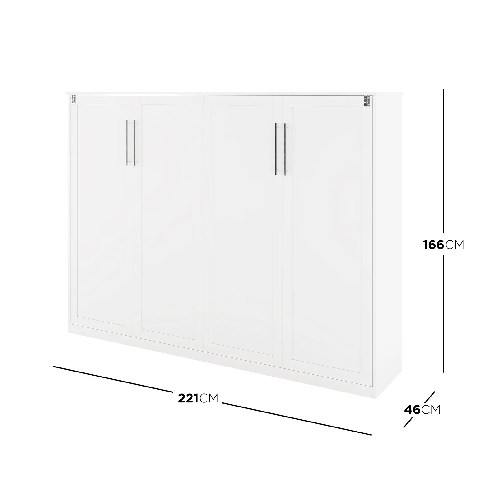 Leeton Queen Space Saving Foldout Wall Bed in White - Image 5