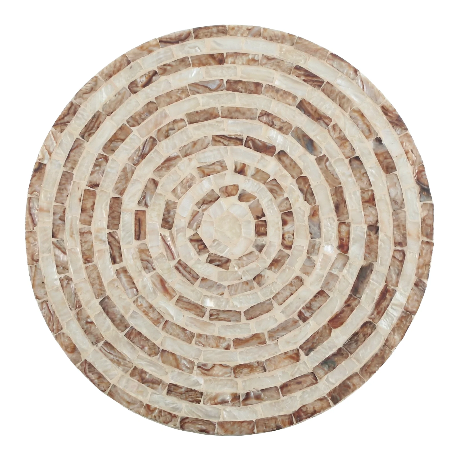 Leif 36cm Round Mother of Pearl Side Table in Mocha Cream - Image 8