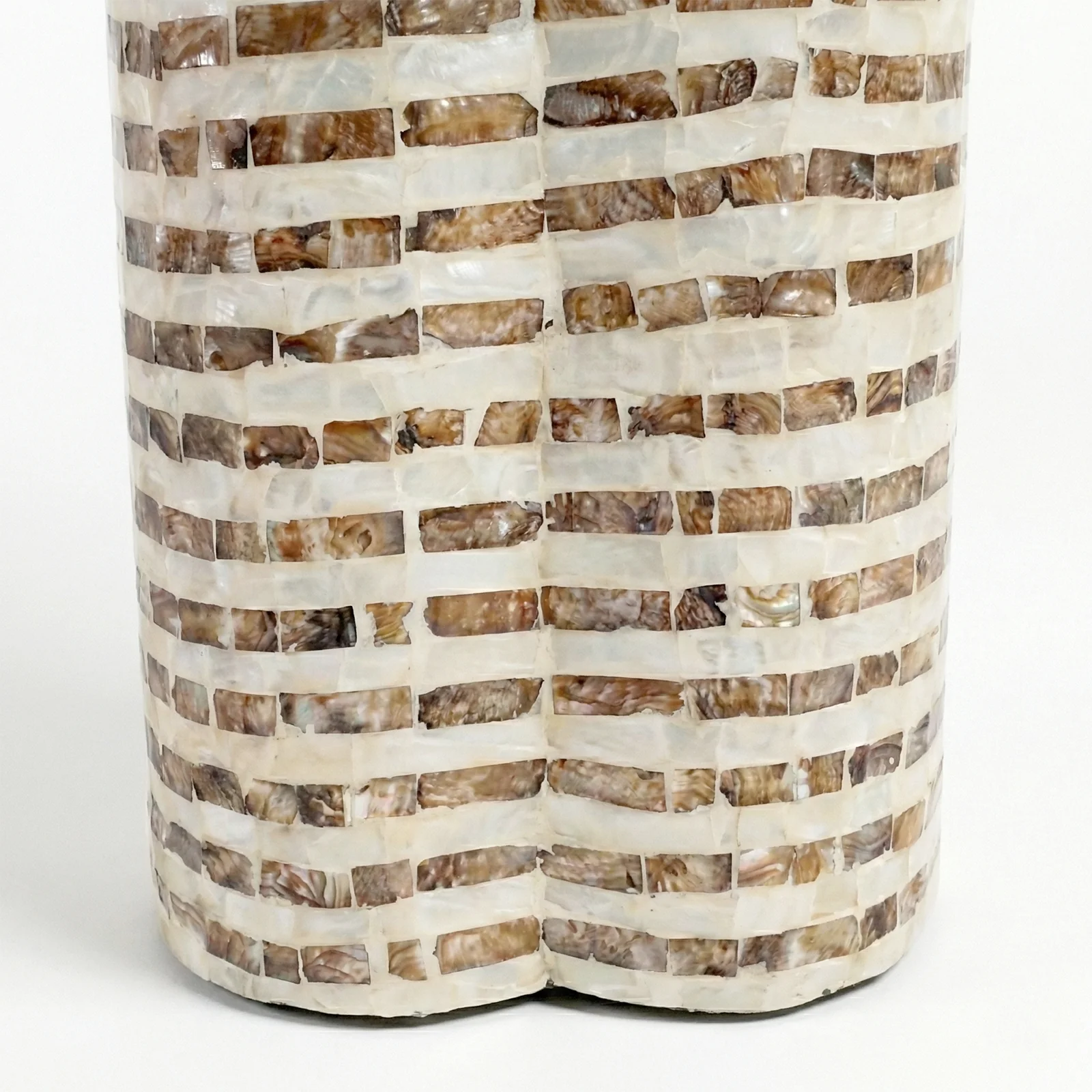 Leif 36cm Round Mother of Pearl Side Table in Mocha Cream - Image 9