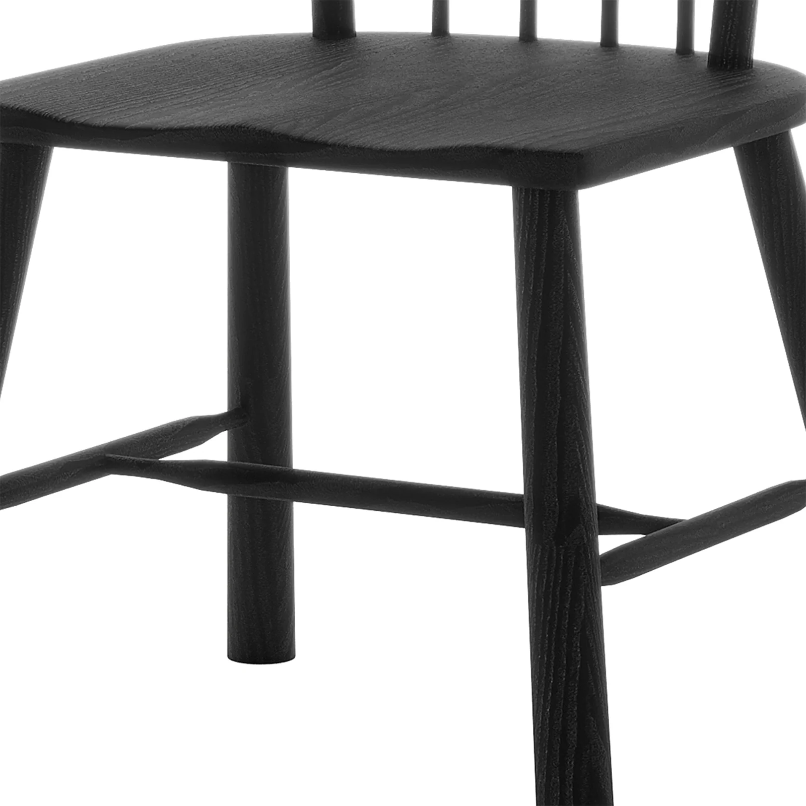 Leigh High Back Hardwood Dining Chair Set of 2 in Black - Image 10