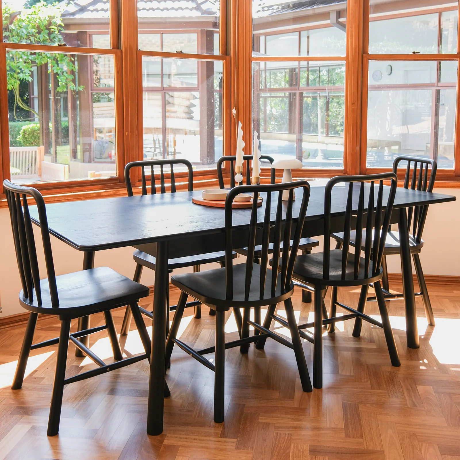Leigh High Back Hardwood Dining Chair Set of 2 in Black - Image 4