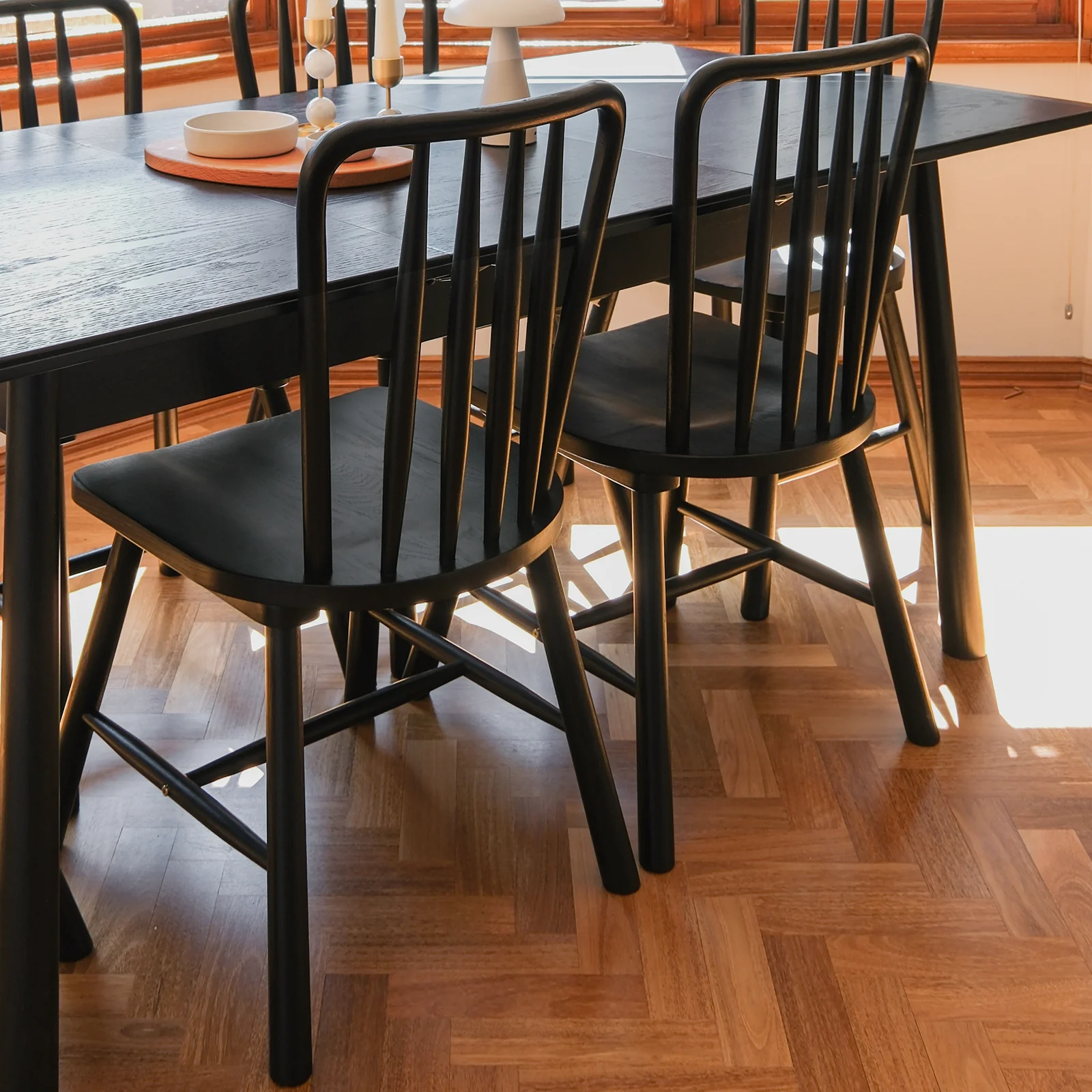 Leigh High Back Hardwood Dining Chair Set of 2 in Black - Image 5