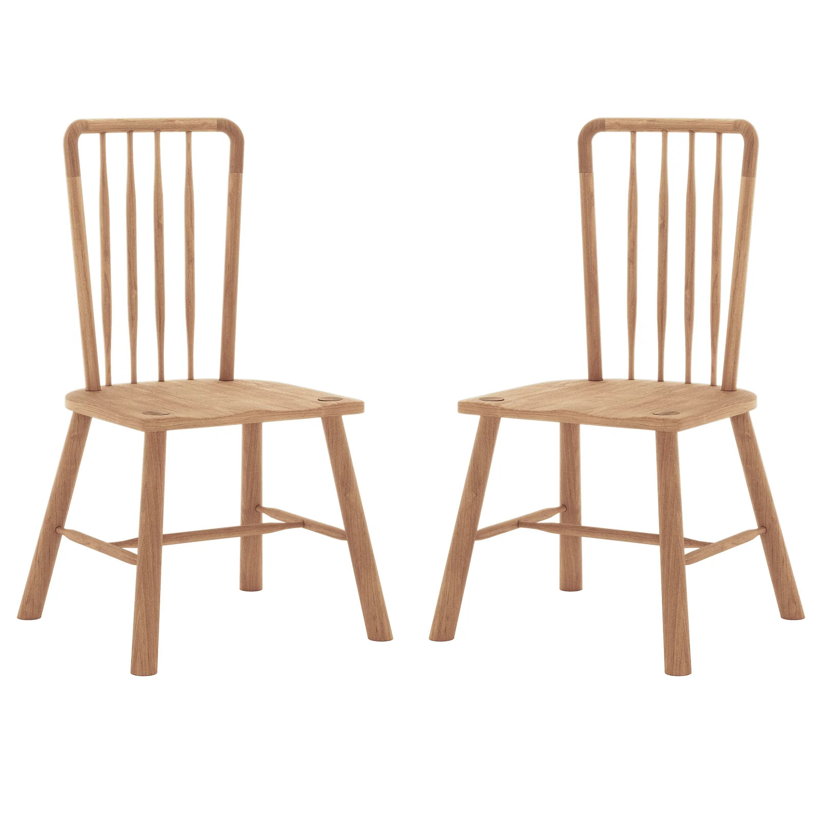 Leigh High Back Hardwood Dining Chair Set of 2 in Natural