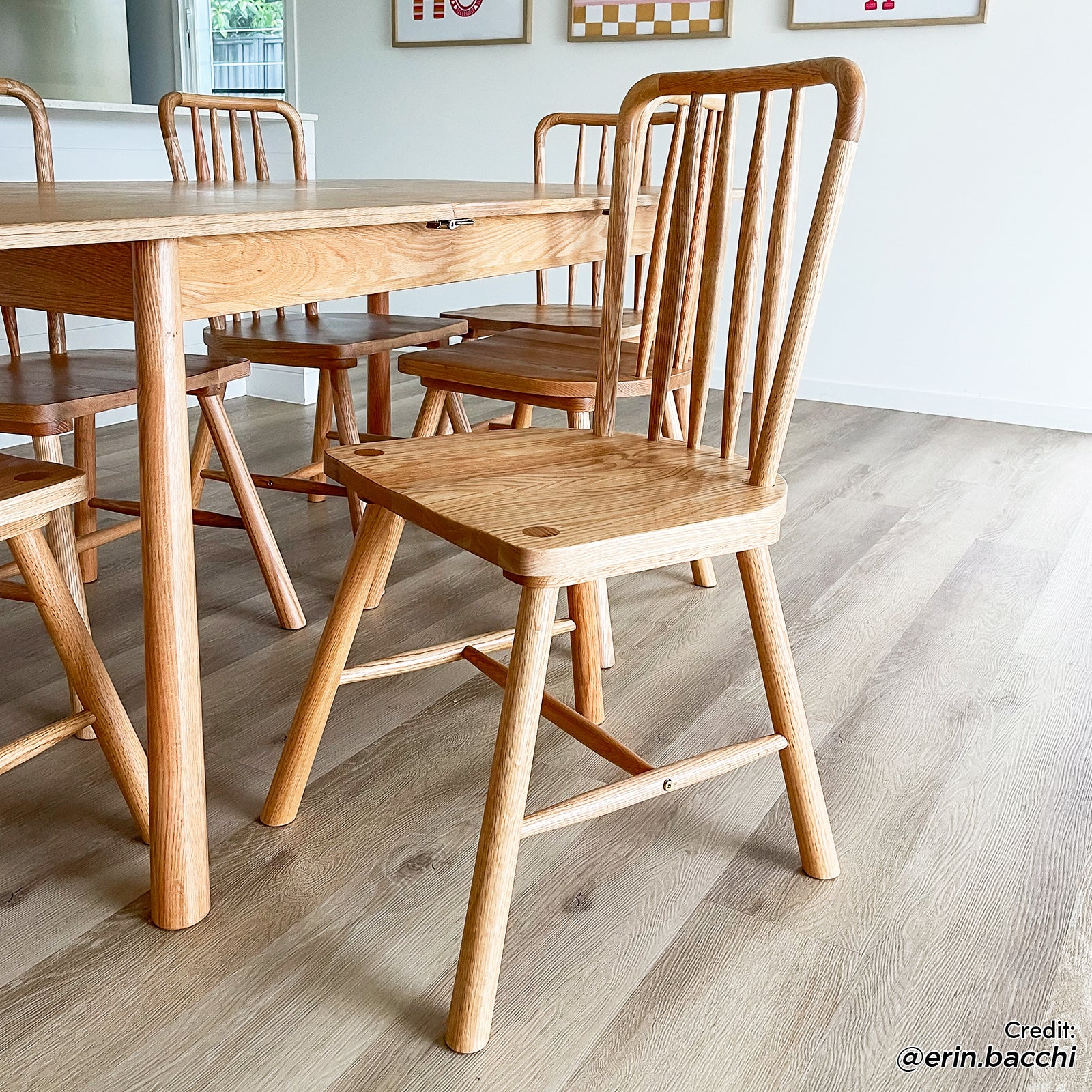 Leigh High Back Hardwood Dining Chair Set of 2 in Natural - Image 4