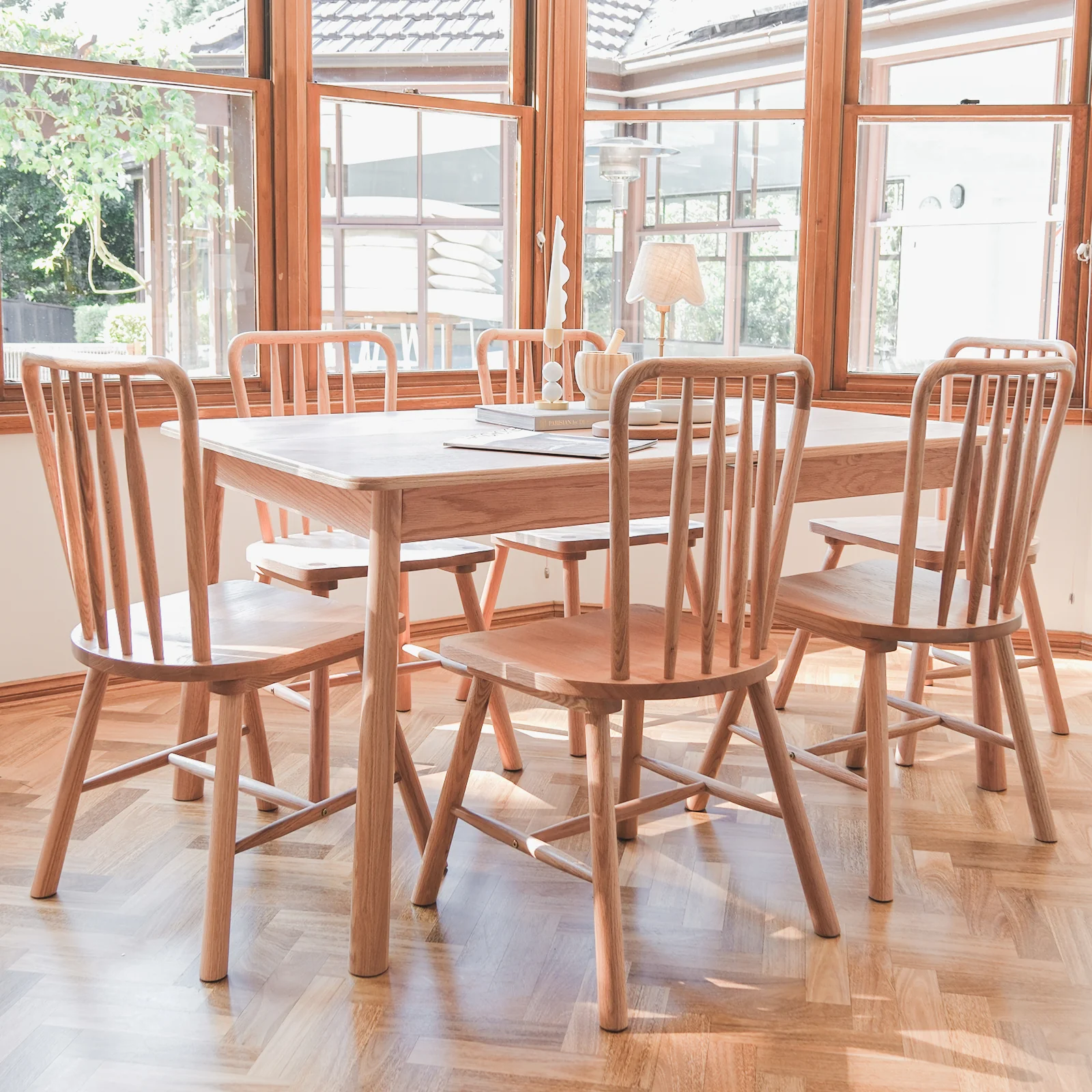 Leigh High Back Hardwood Dining Chair Set of 2 in Natural - Image 6