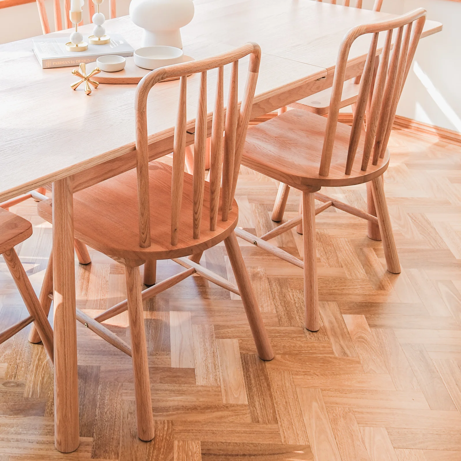Leigh High Back Hardwood Dining Chair Set of 2 in Natural - Image 7