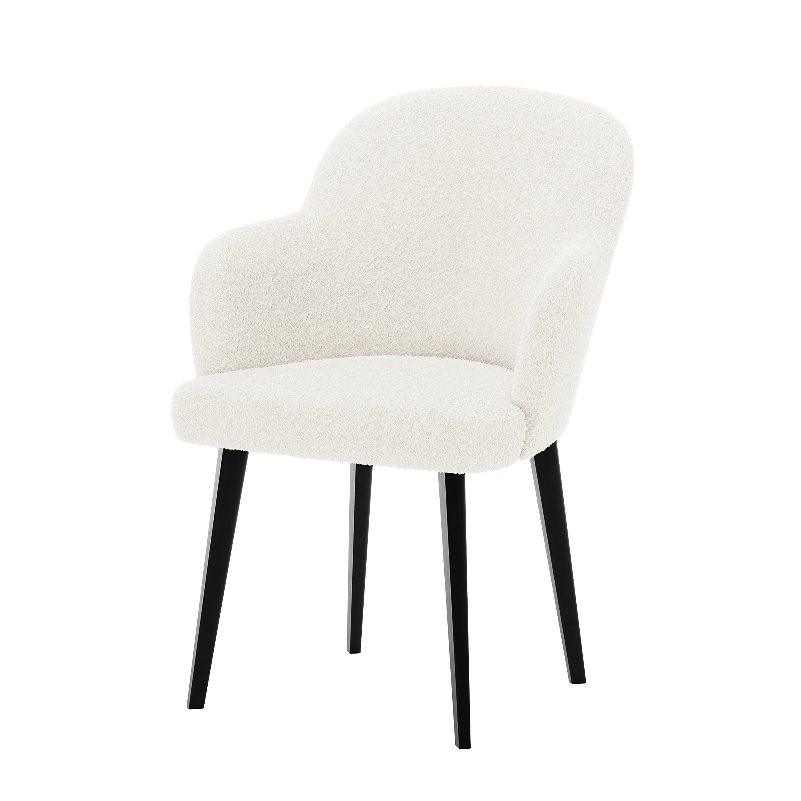 Lennon Boucle Dining Chair Set of 2 in Cream White - Image 5
