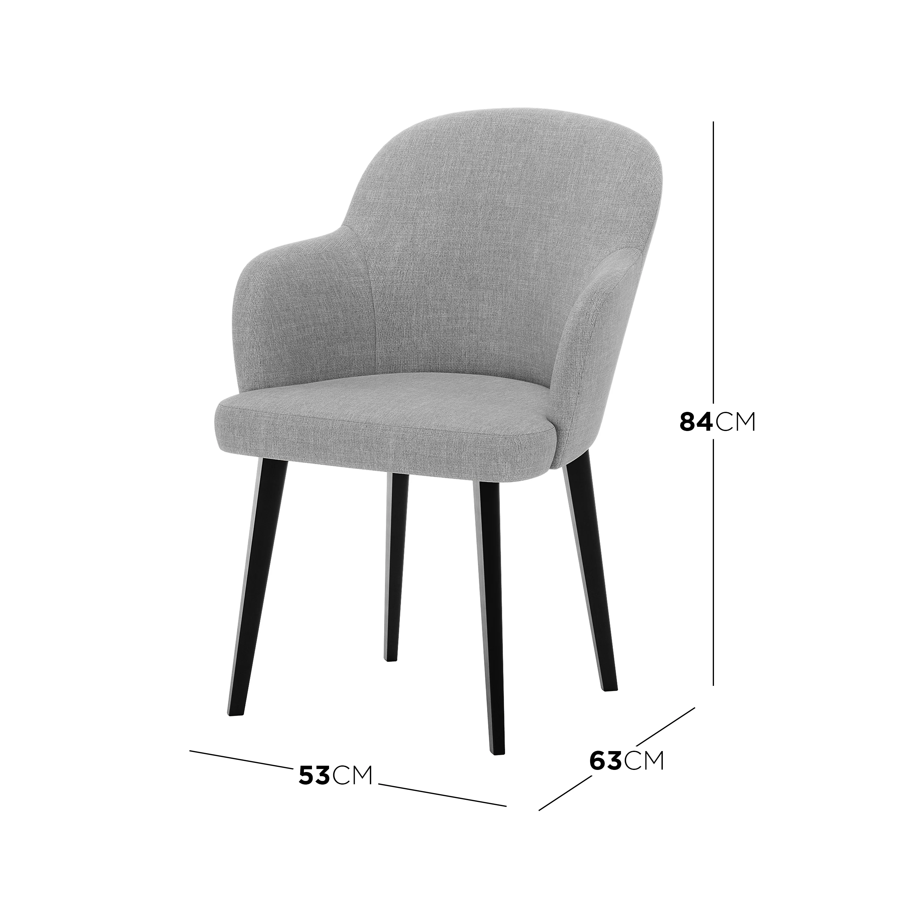 Lennon Linen Dining Chair Set of 2 in Light Grey - Image 3
