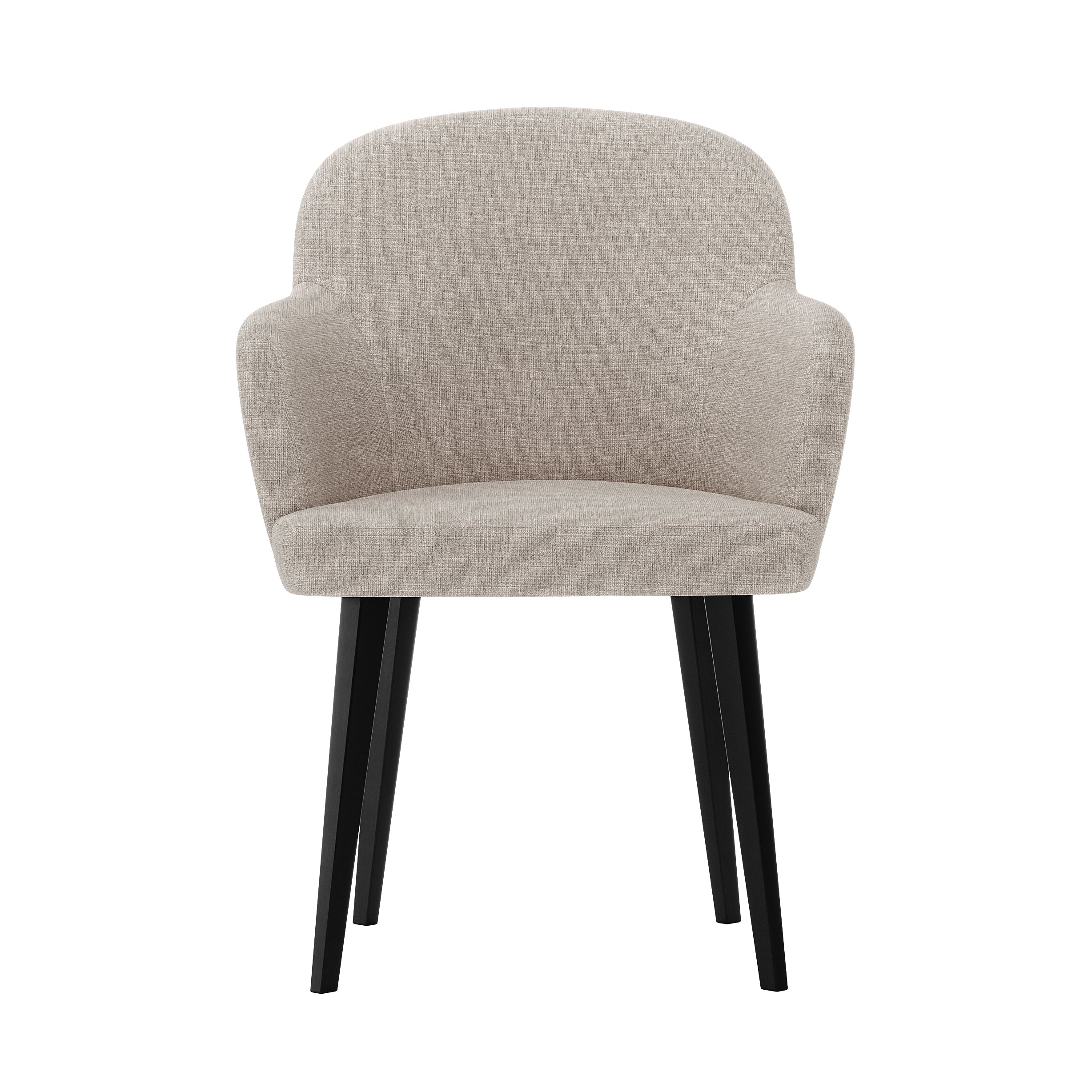 Lennon Linen Fabric Dining Chair Set of 2 in Beige - Image 4