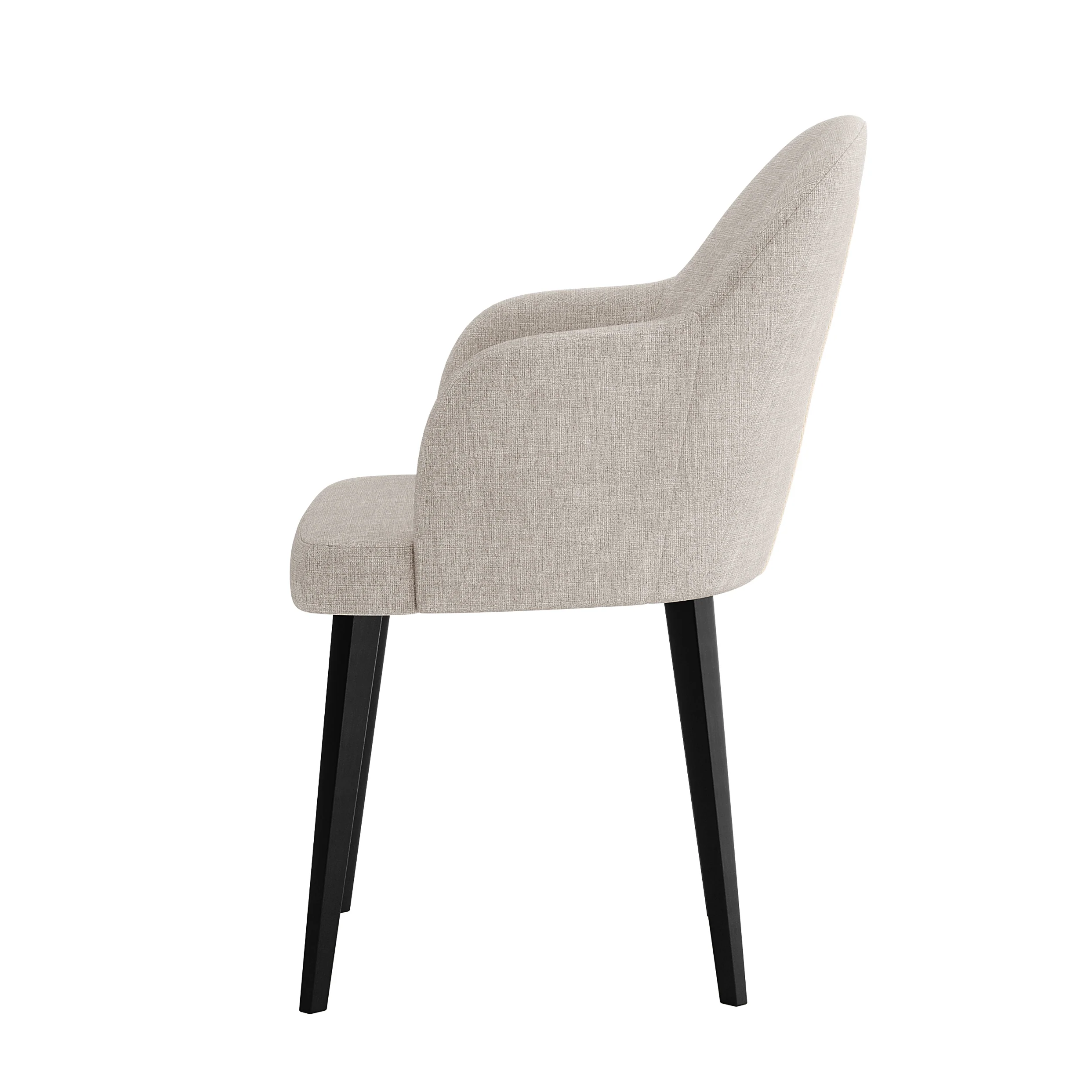 Lennon Linen Fabric Dining Chair Set of 2 in Beige - Image 6