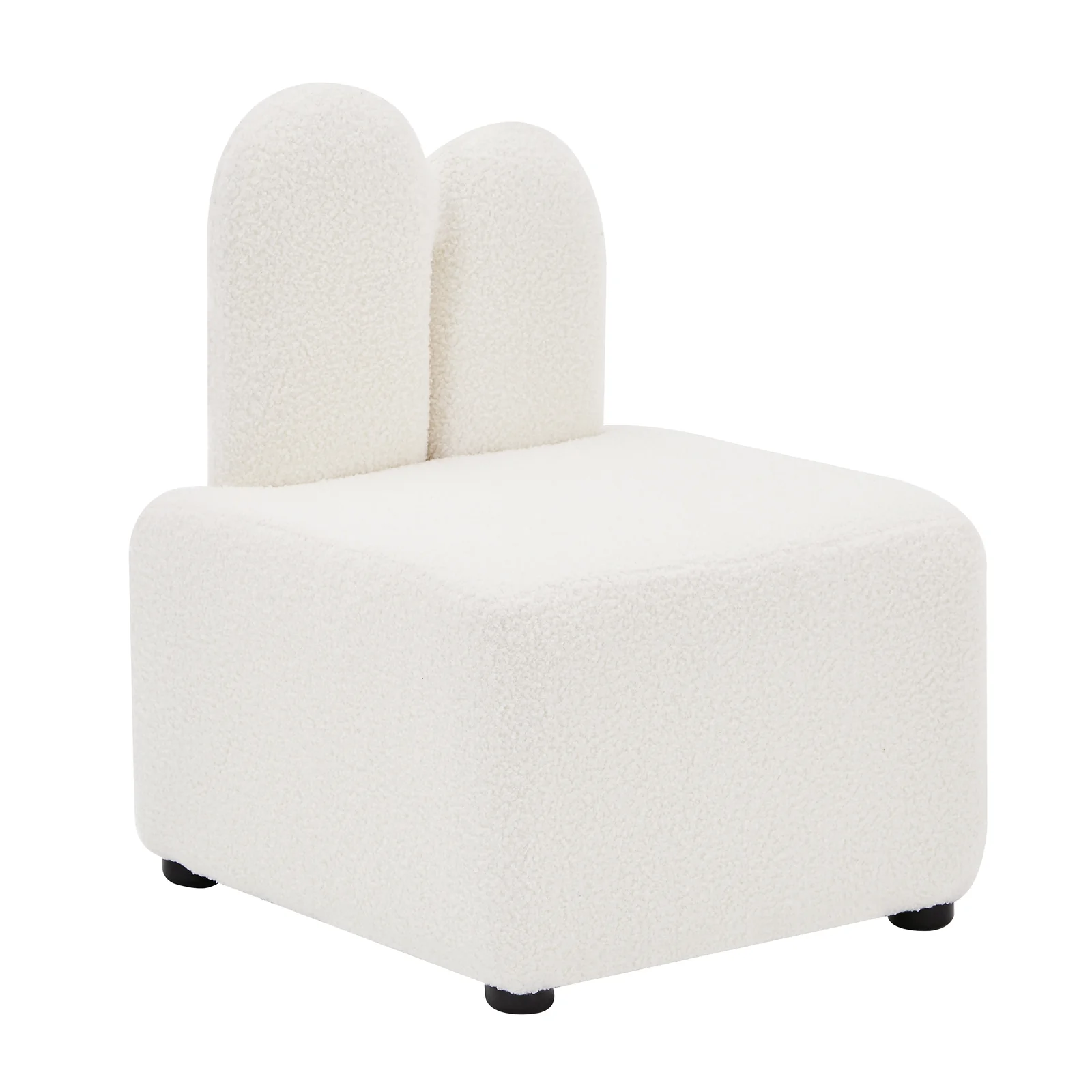 Lenore Boucle Kids Chair with Bunny Ears in Cream White - Image 5