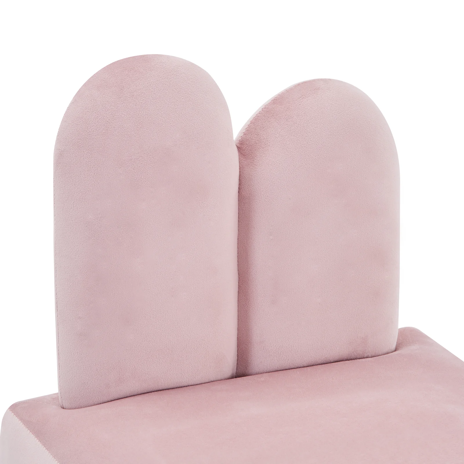 Lenore Velvet Kids Chair with Bunny Ears in Light Pink - Image 8