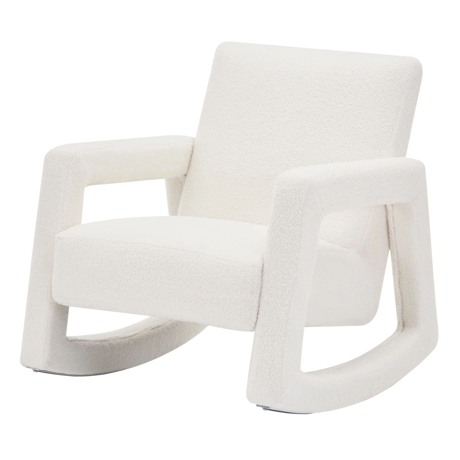 Ligeia Boucle Padded Rocking Chair in Cream White