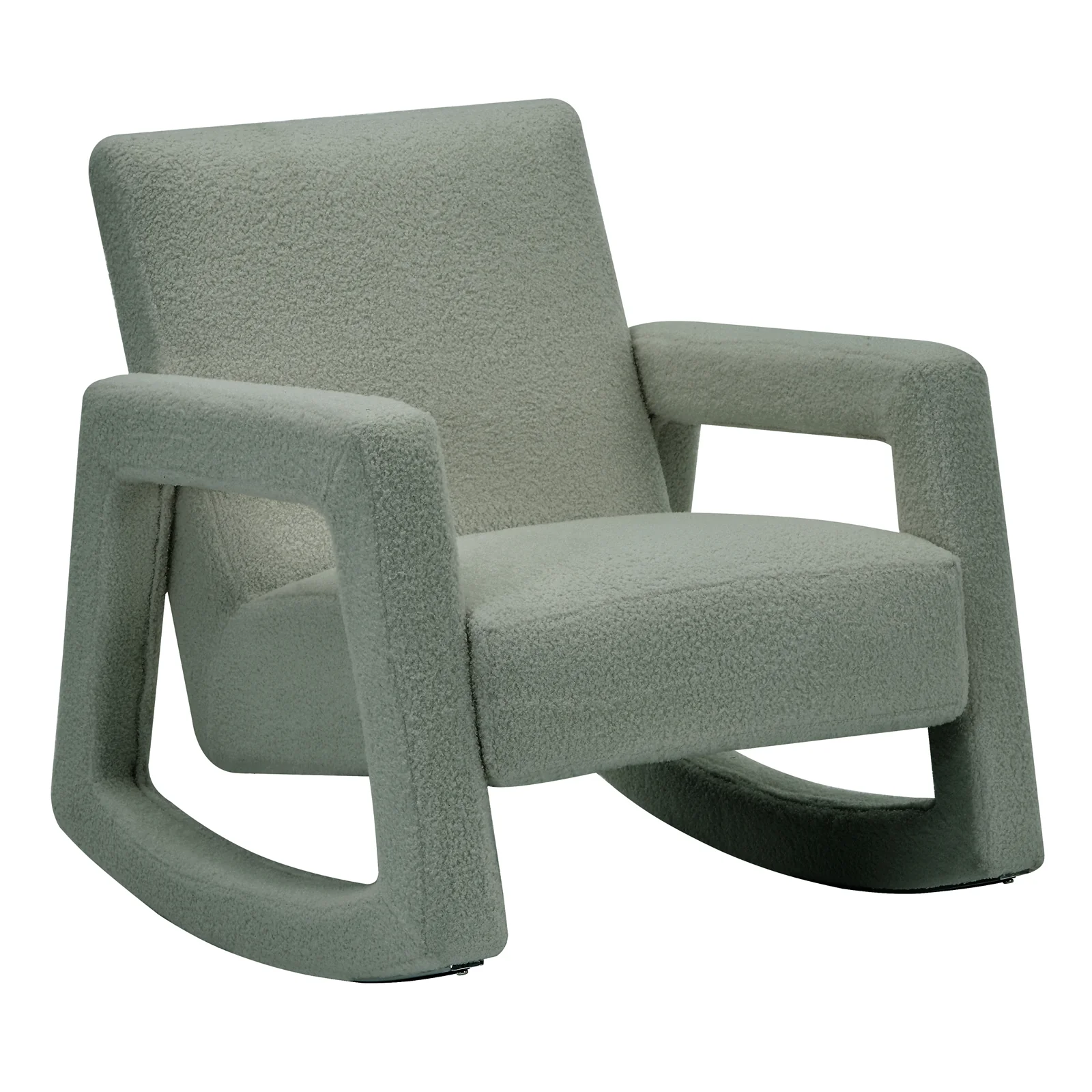 Ligeia Boucle Padded Rocking Chair in Mint Green - Image 5