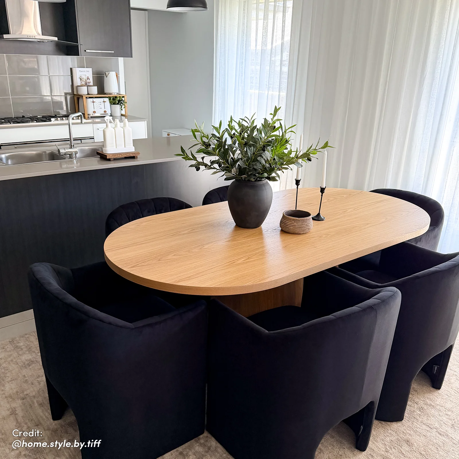 Liora Velvet Curved Accent Armchair in Black - Image 11