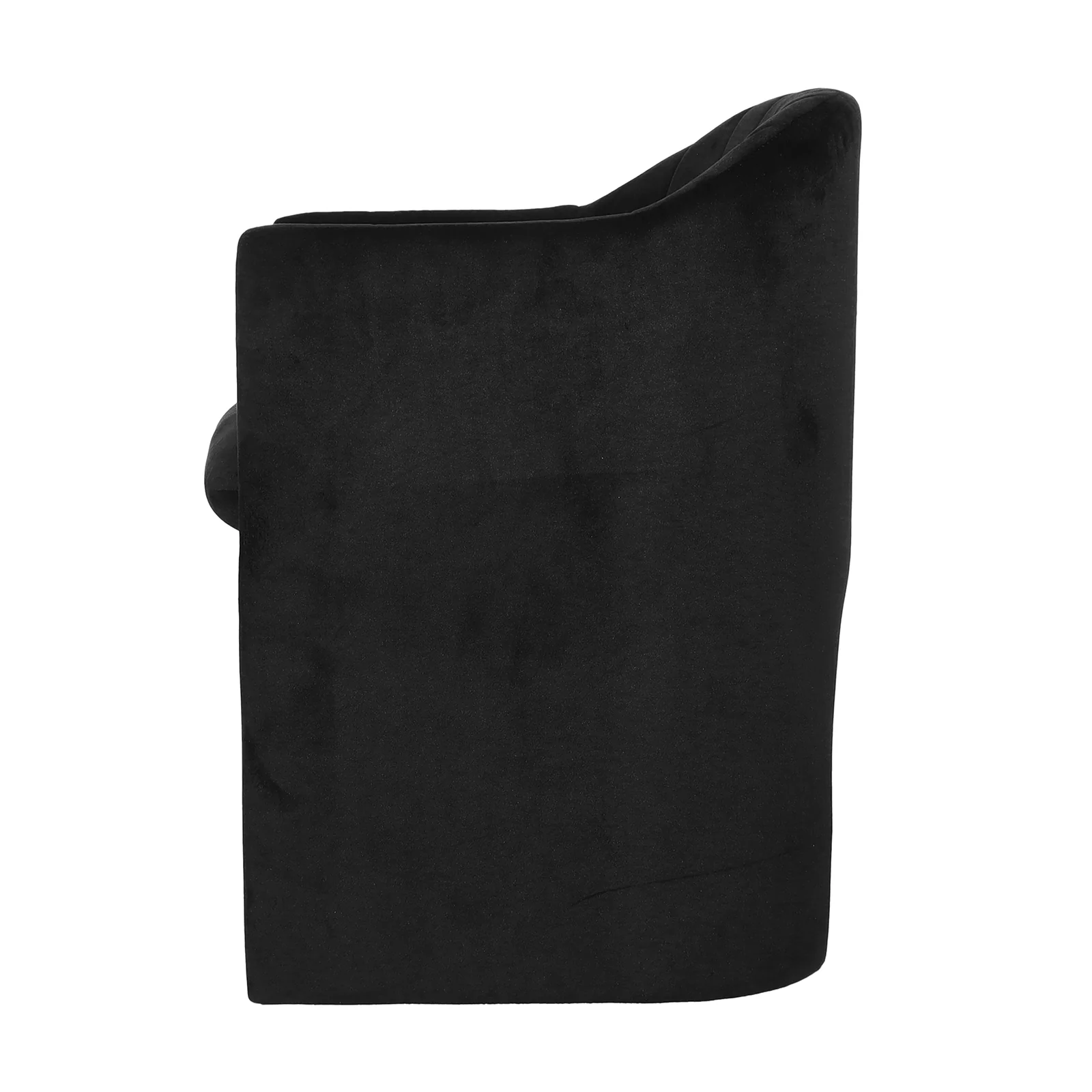 Liora Velvet Curved Accent Armchair in Black - Image 4