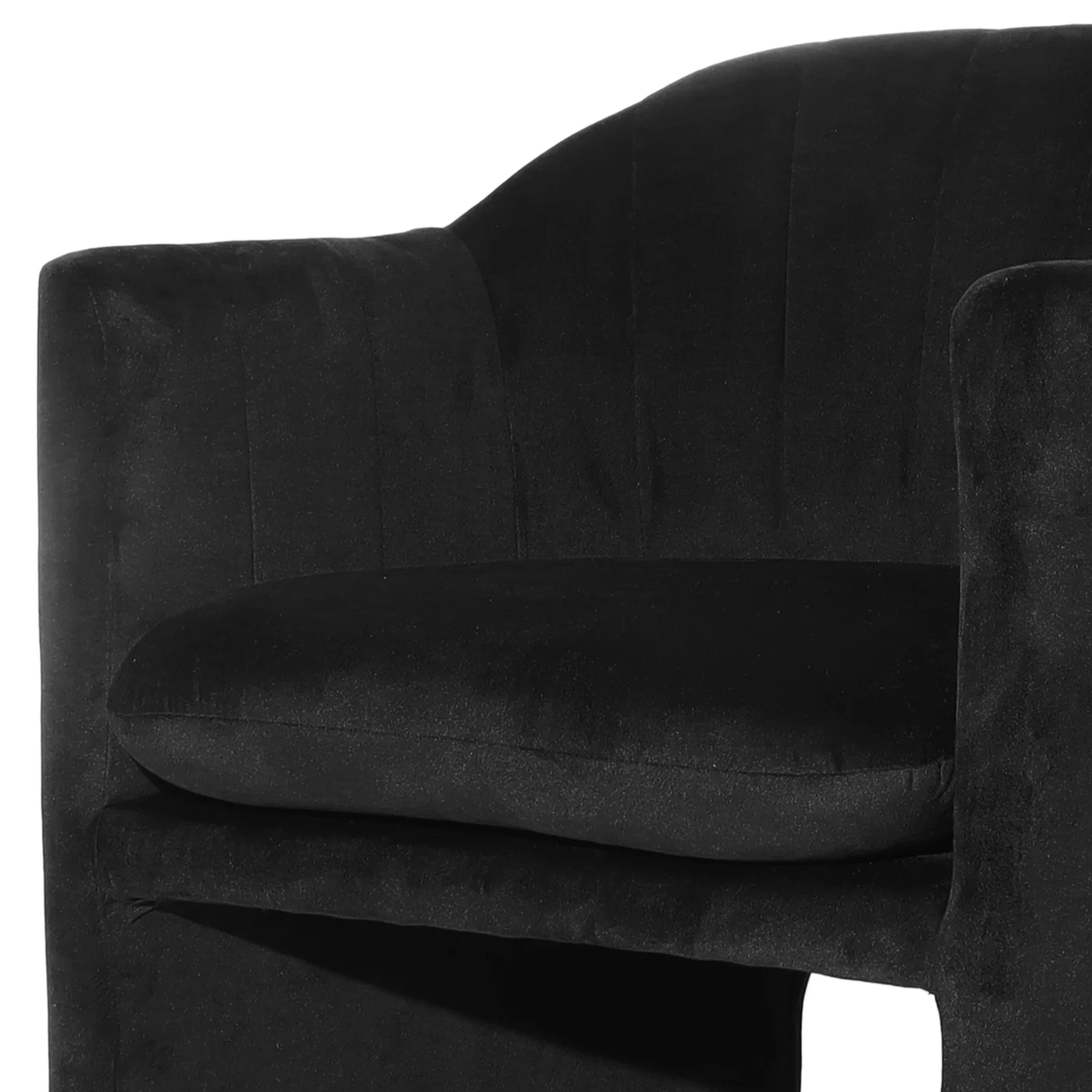 Liora Velvet Curved Accent Armchair in Black - Image 7