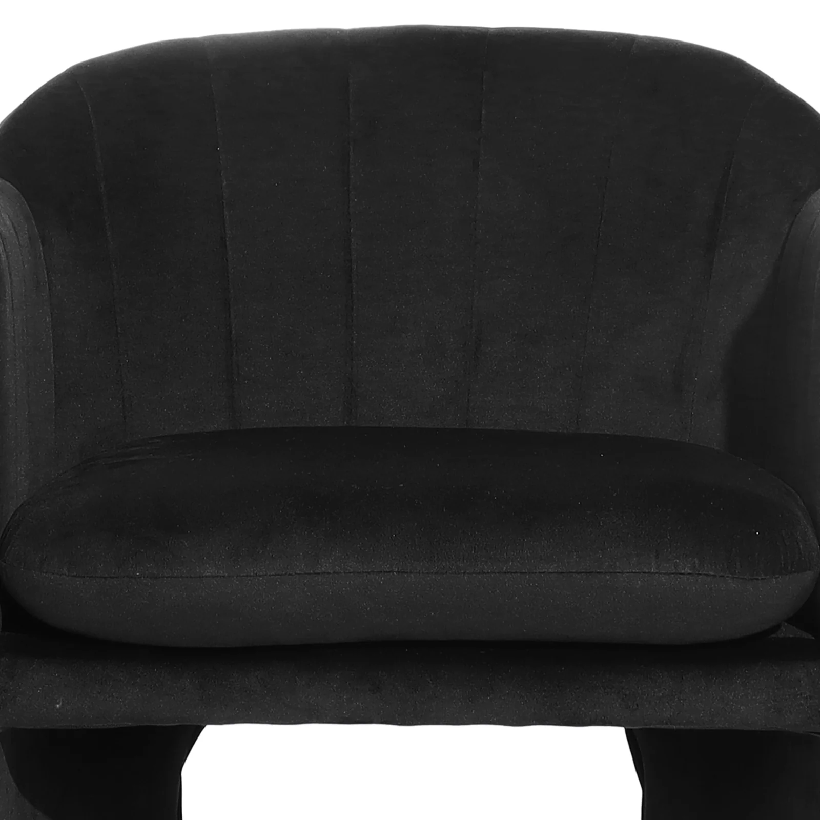Liora Velvet Curved Accent Armchair in Black - Image 8