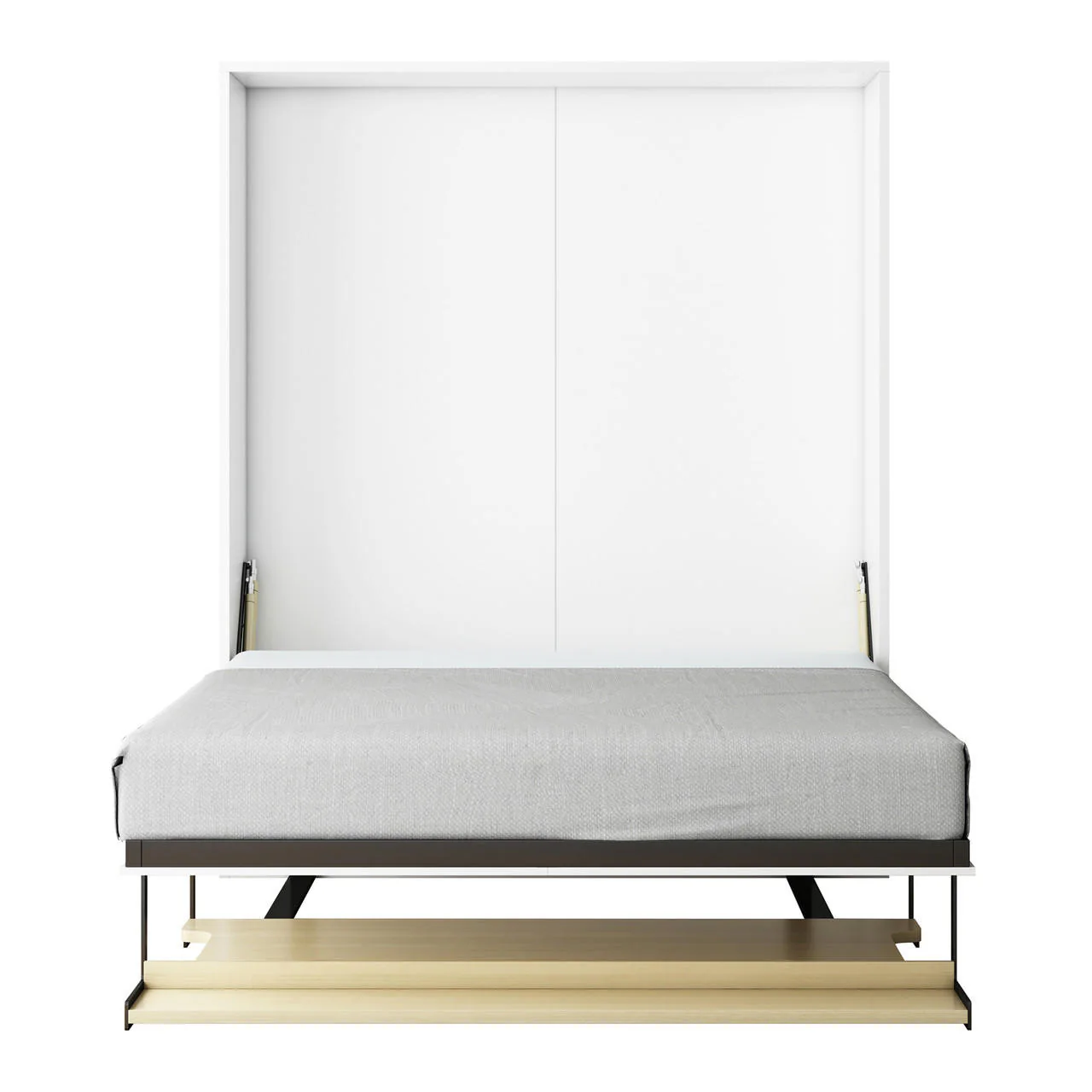 Logan & Cybele Queen Murphy Bed & Mattress Set in White - Image 10
