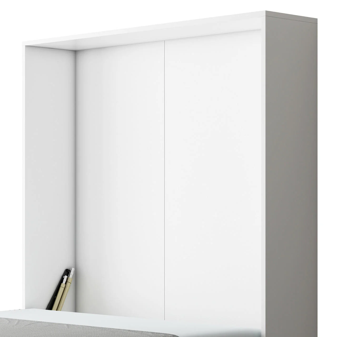 Logan & Cybele Queen Murphy Bed & Mattress Set in White - Image 14