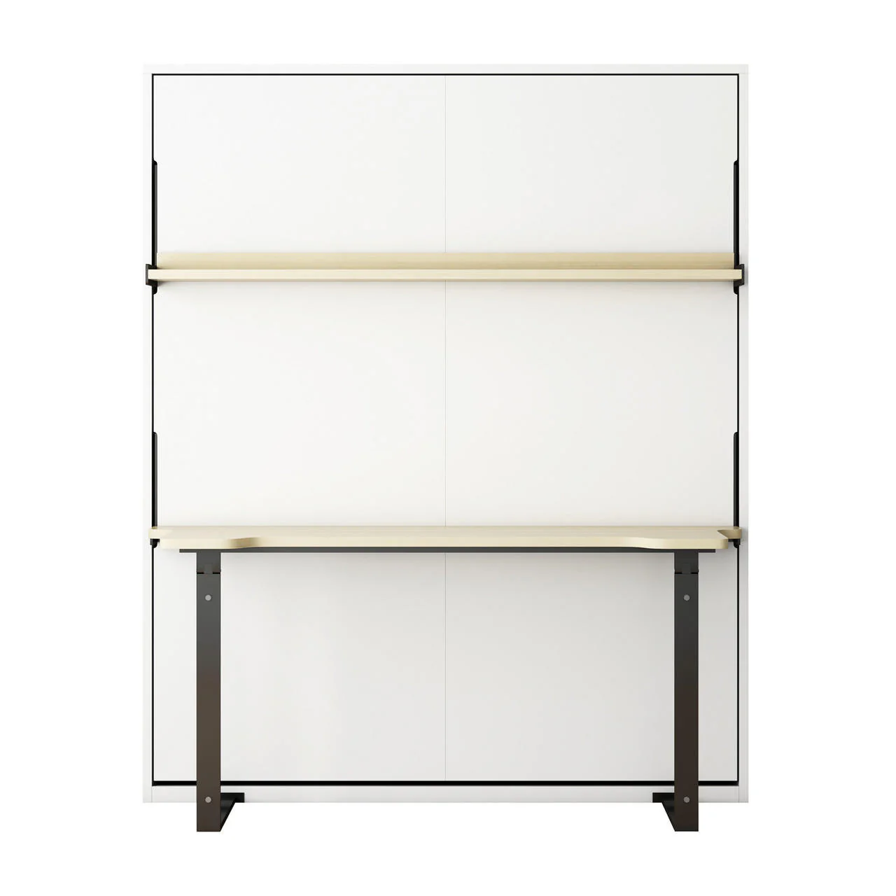 Logan & Cybele Queen Murphy Bed & Mattress Set in White - Image 9