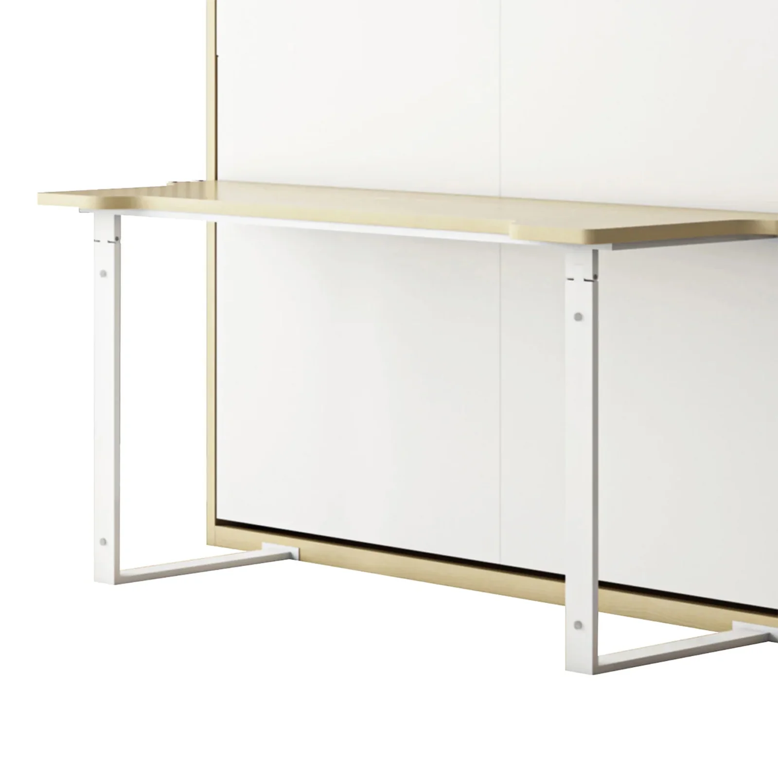 Logan & Cybele Queen Murphy Bed & Mattress in White Natural - Image 10