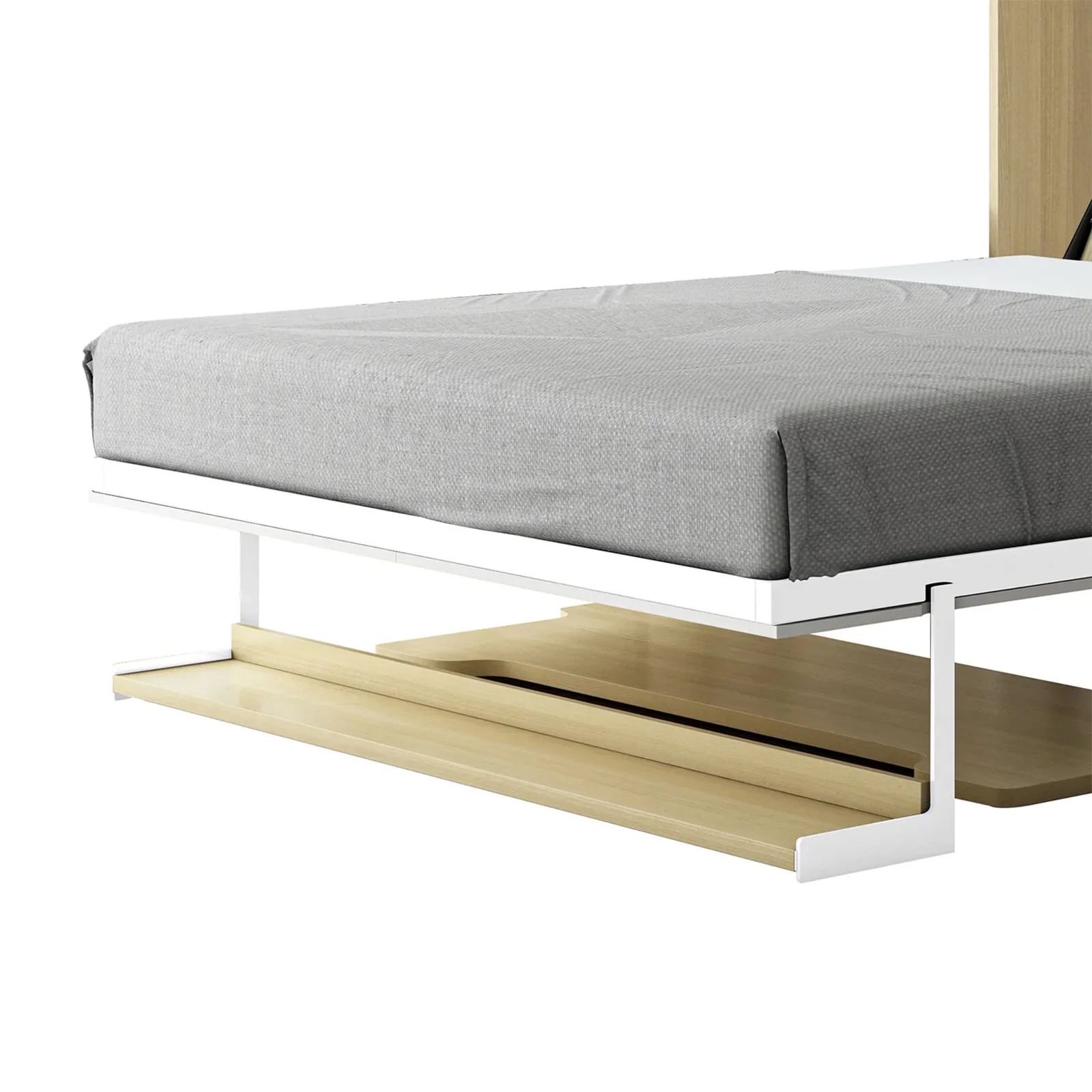 Logan & Cybele Queen Murphy Bed & Mattress in White Natural - Image 14