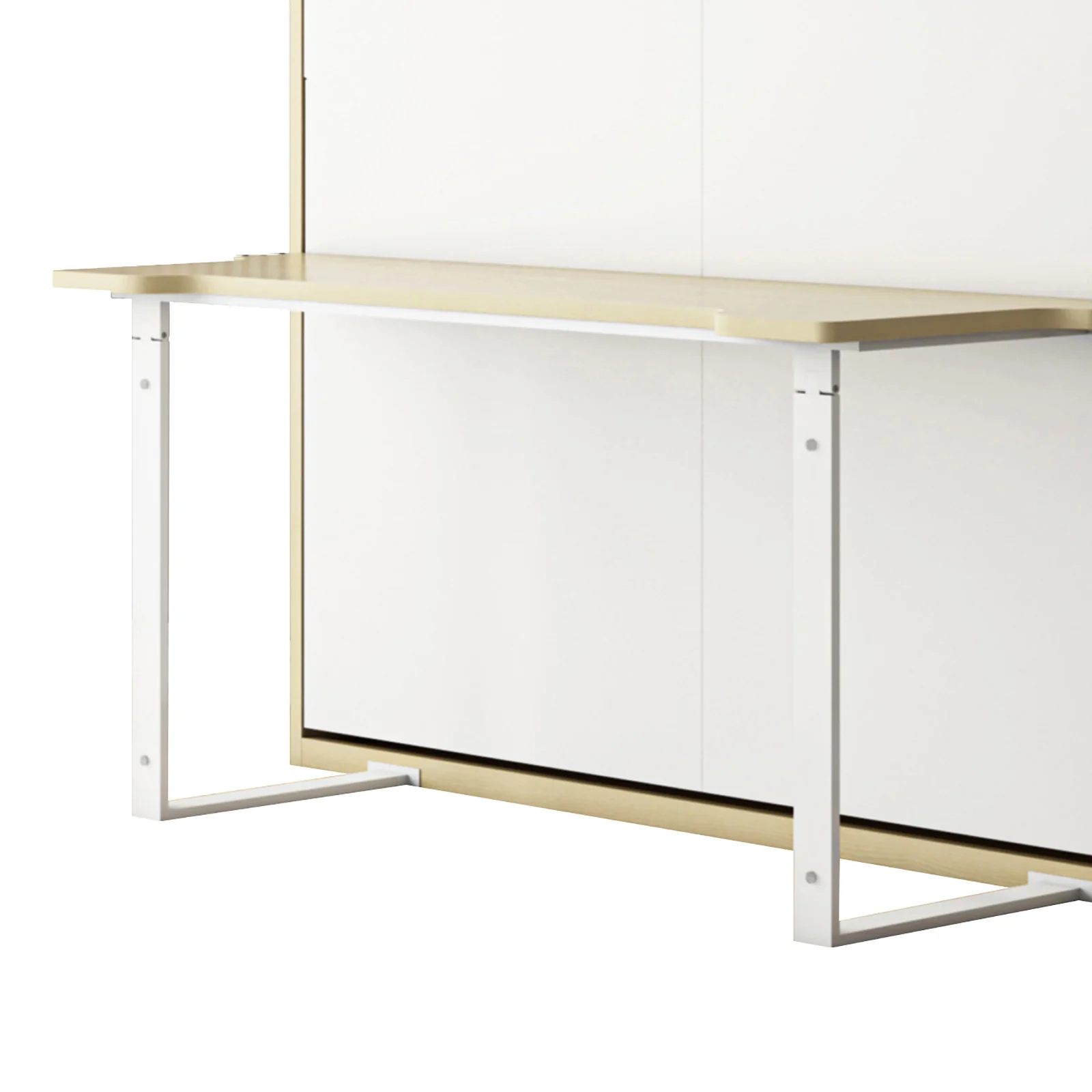 Logan Queen Space Saving Foldout Wall Bed & Desk in White & Natural - Image 7